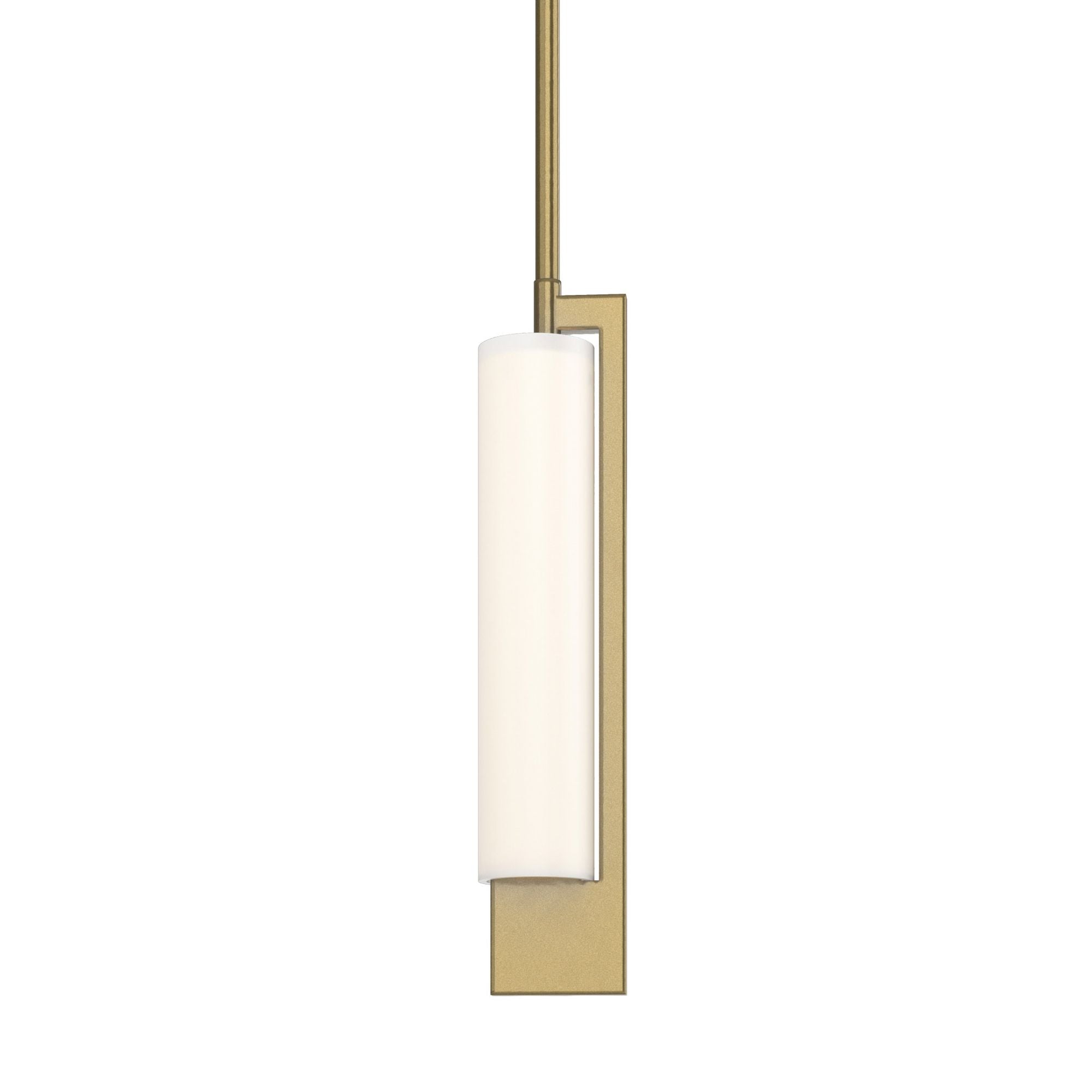 Axis Mini Pendant 1-Light Opal Glass (GG) in Modern Brass