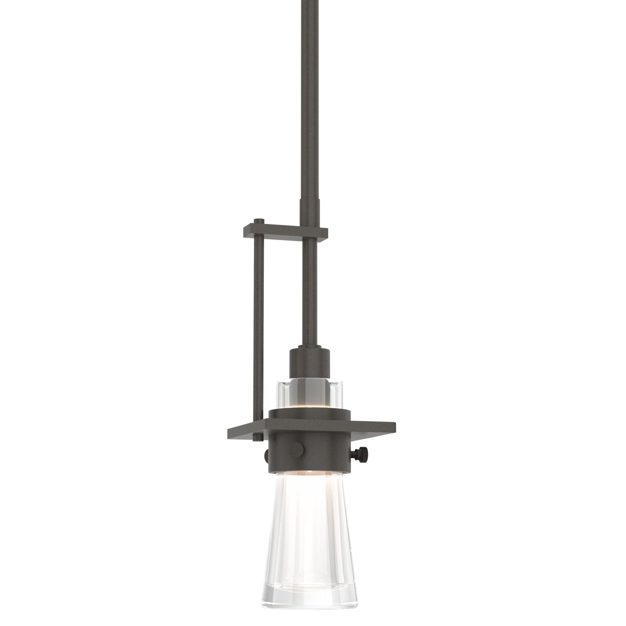 Erlenmeyer Small Mini Pendant 1-Light Clear Glass (ZM) in Dark Smoke