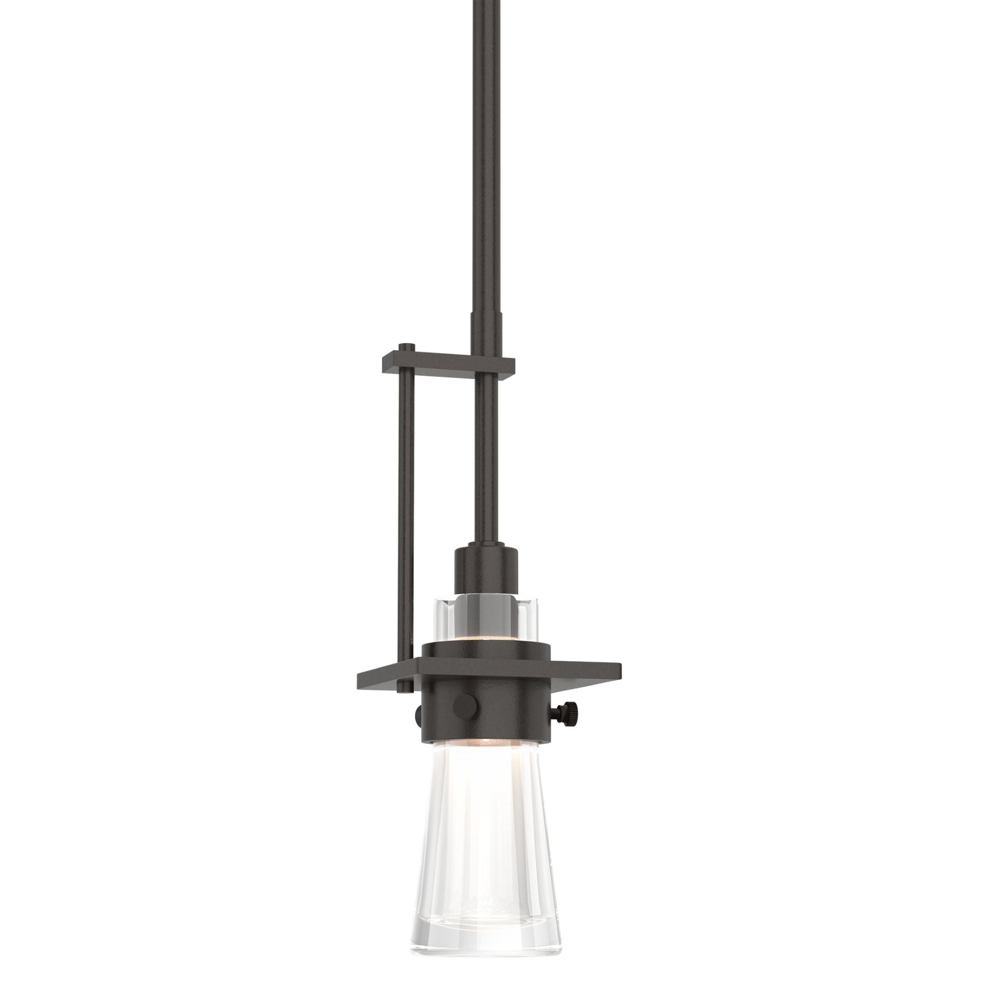 Erlenmeyer Small Mini Pendant 1-Light Clear Glass (ZM) in Oil Rubbed Bronze