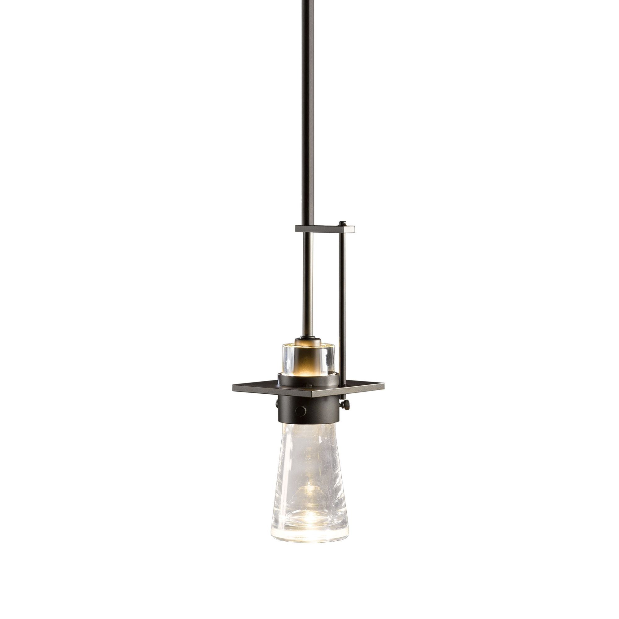 Erlenmeyer Mini Pendant 1-Light Clear Glass (ZM) in Dark Smoke