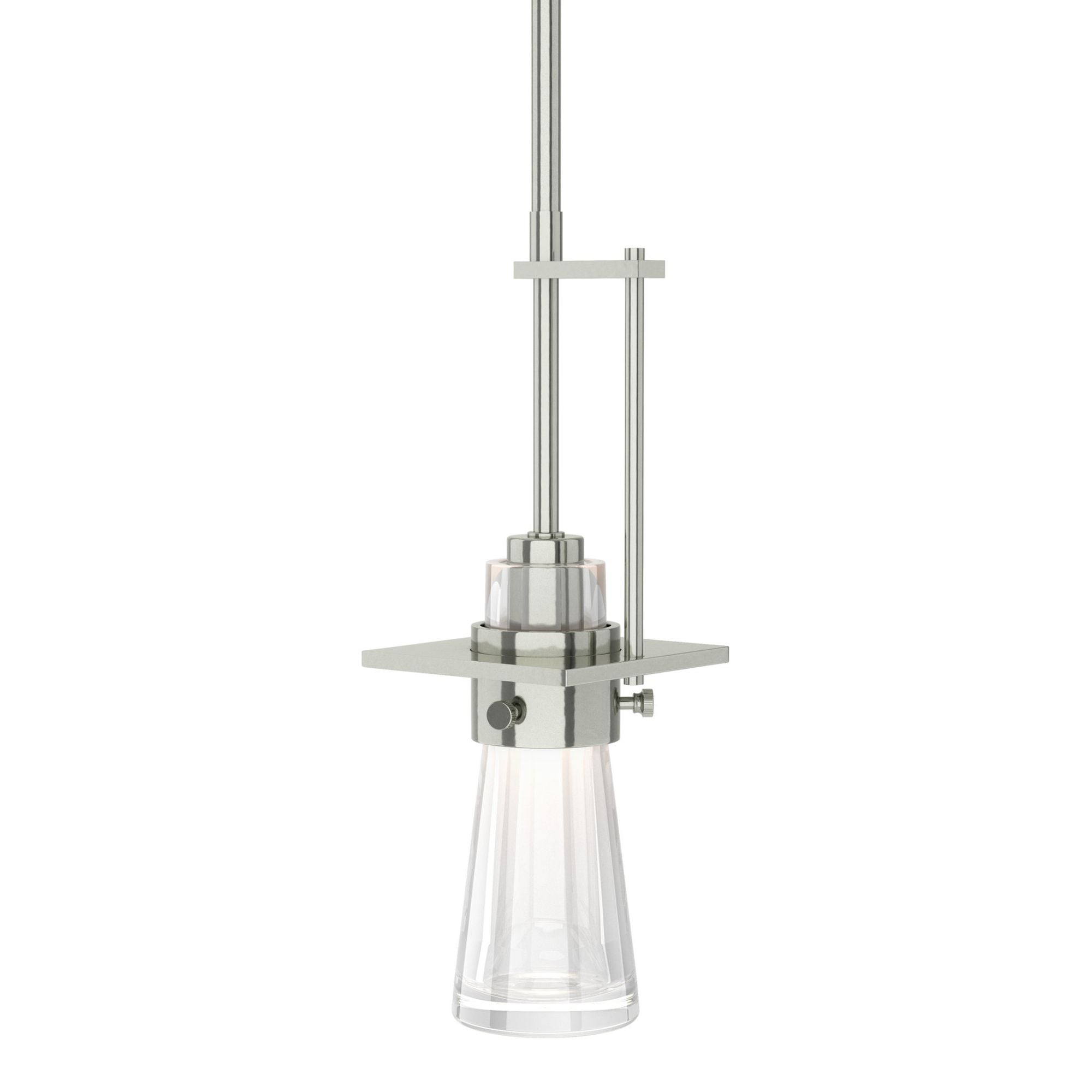 Erlenmeyer Mini Pendant 1-Light Clear Glass (ZM) in Sterling