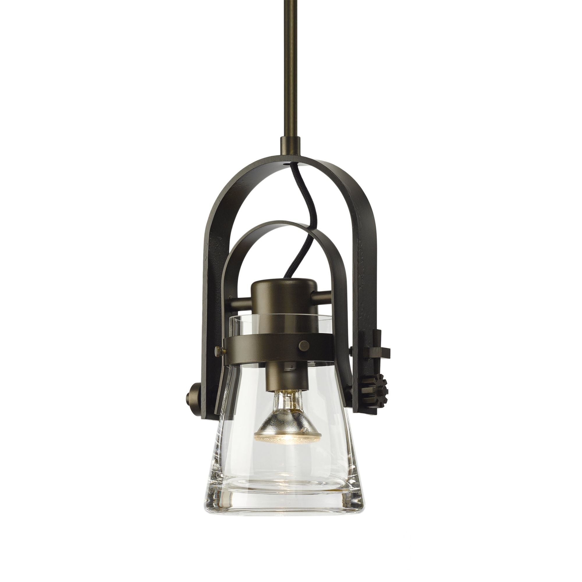 Erlenmeyer Large Mini Pendant 1-Light Clear Glass (ZM) in Dark Smoke