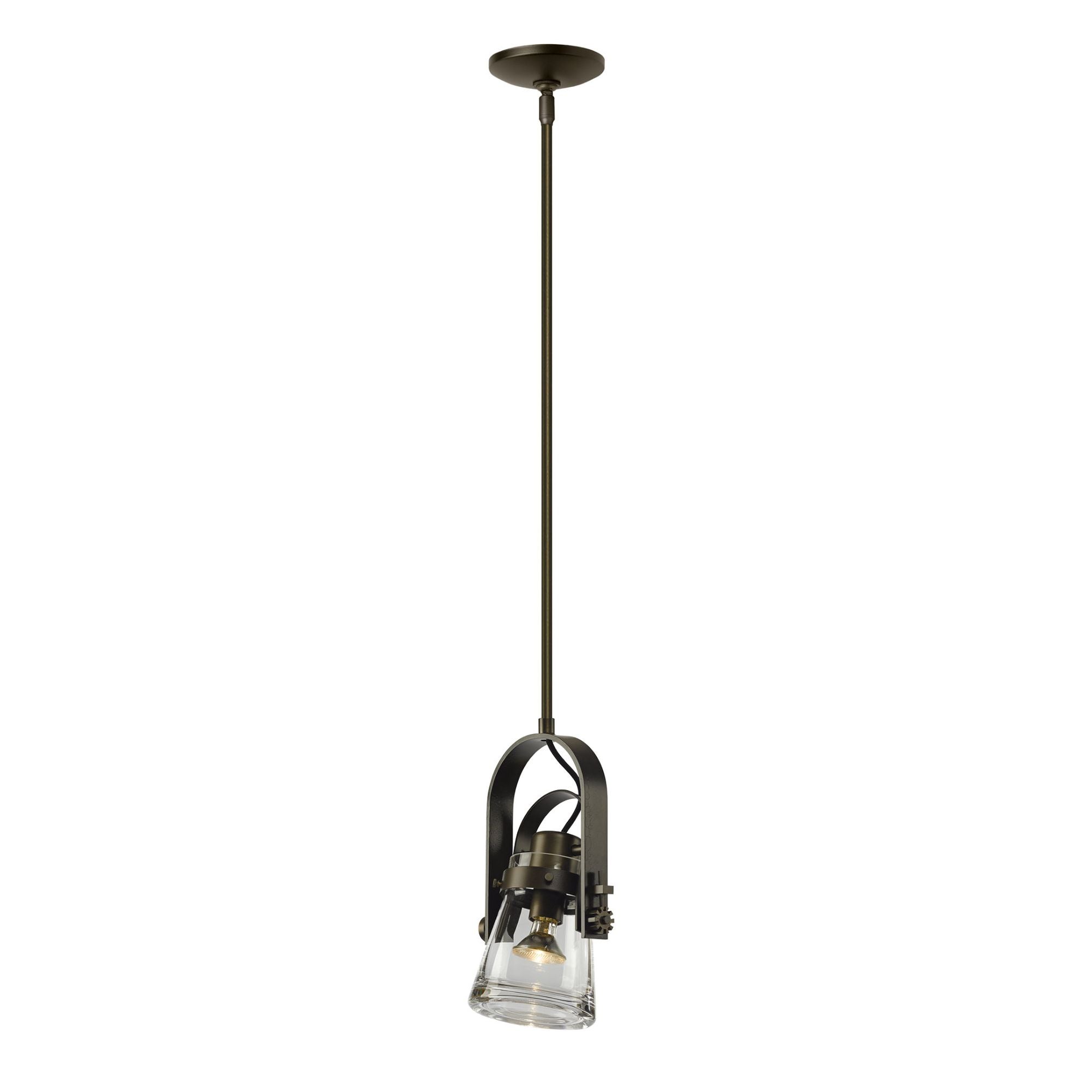 Erlenmeyer Large Mini Pendant 1-Light Clear Glass (ZM) in Dark Smoke