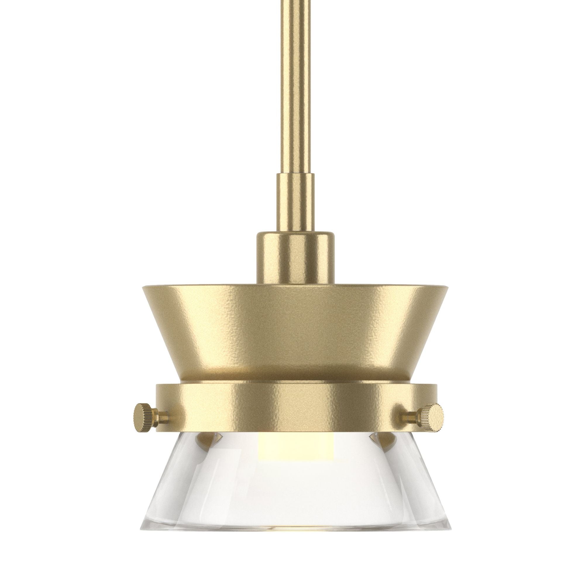 Apparatus Mini Pendant 1-Light Clear Glass (ZM) in Modern Brass