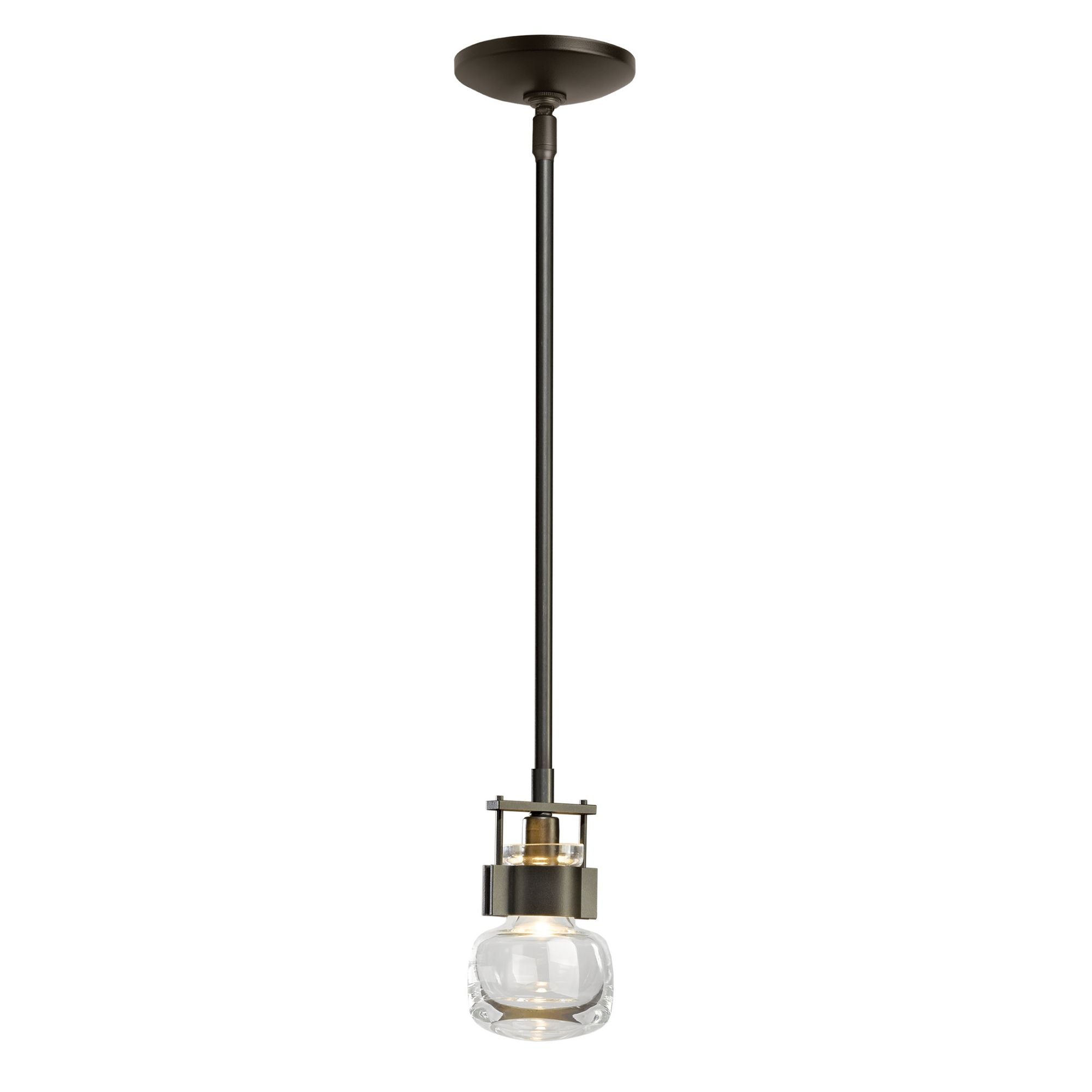 Cuff Small Mini Pendant 1-Light Clear Glass (ZM) in Dark Smoke
