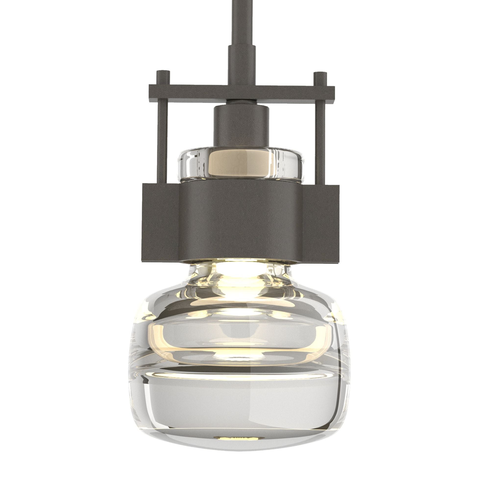 Cuff Mini Pendant 1-Light Clear Glass (ZM) in Dark Smoke