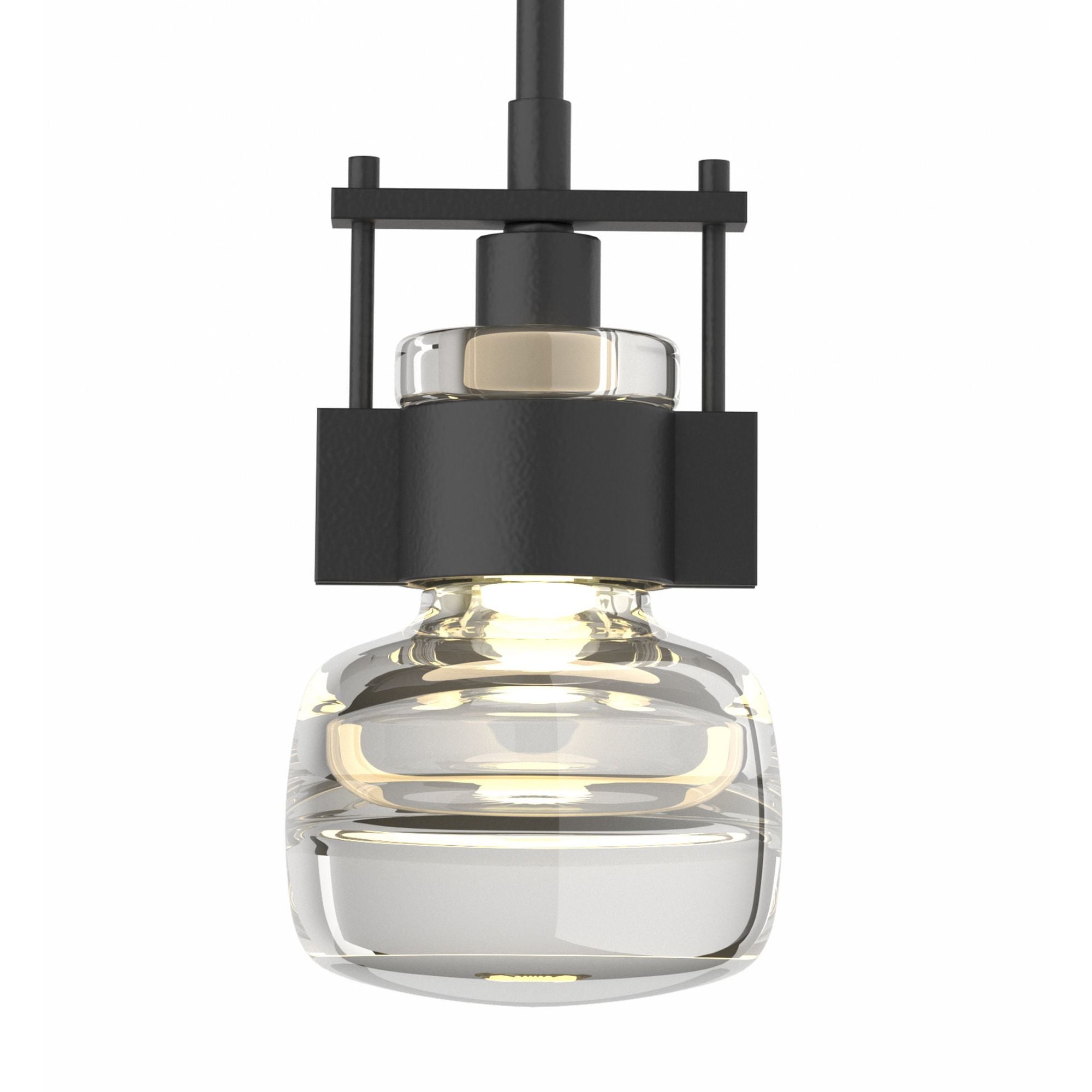 Cuff Mini Pendant 1-Light Clear Glass (ZM) in Black