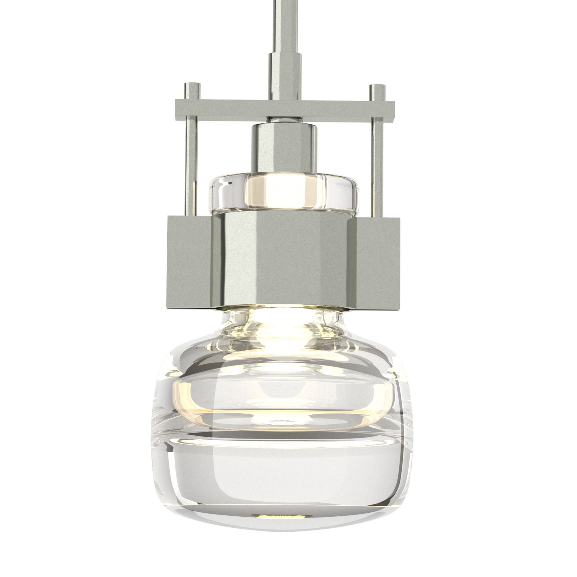 Cuff Mini Pendant 1-Light Clear Glass (ZM) in Sterling