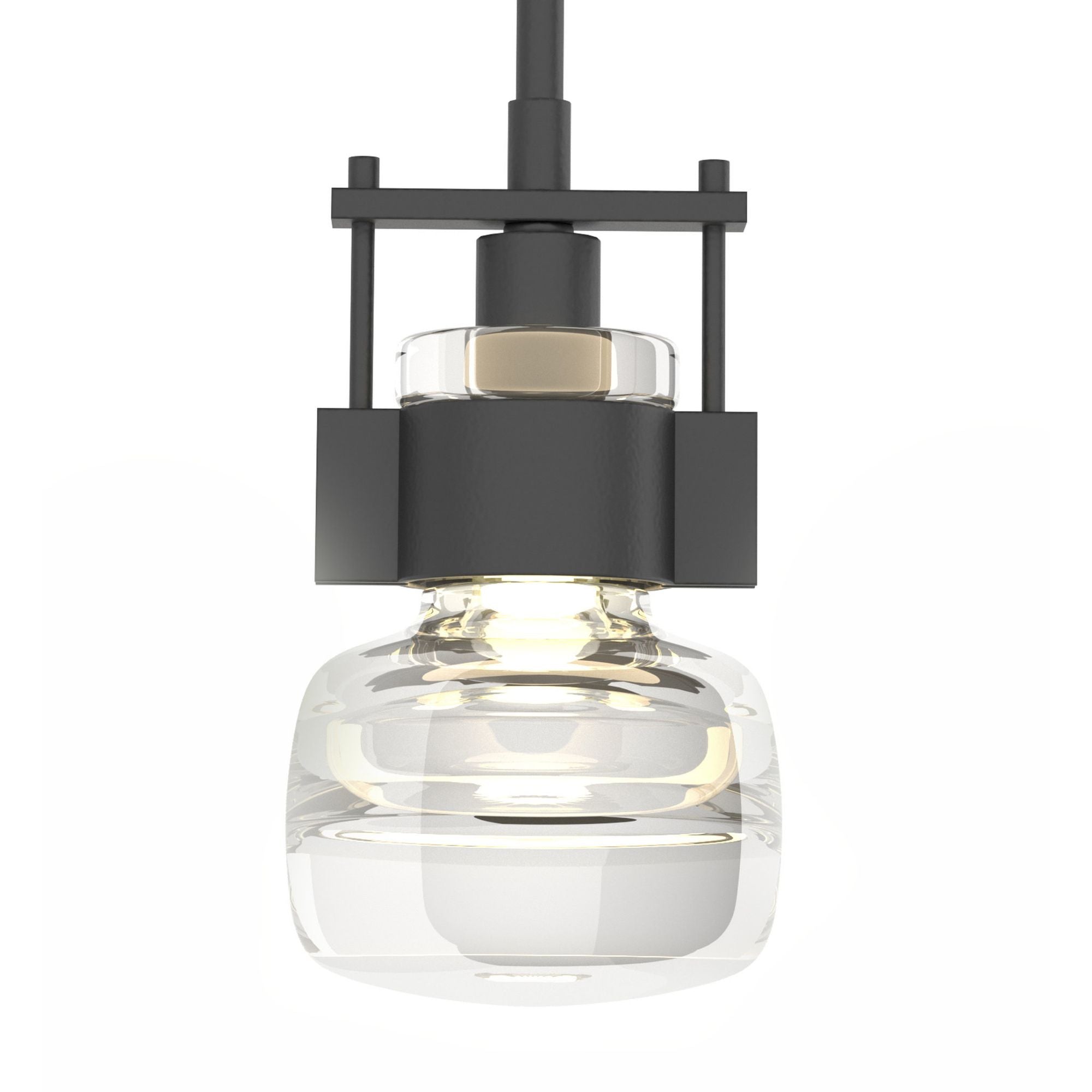 Cuff Large Mini Pendant 1-Light Clear Glass (ZM) in Black