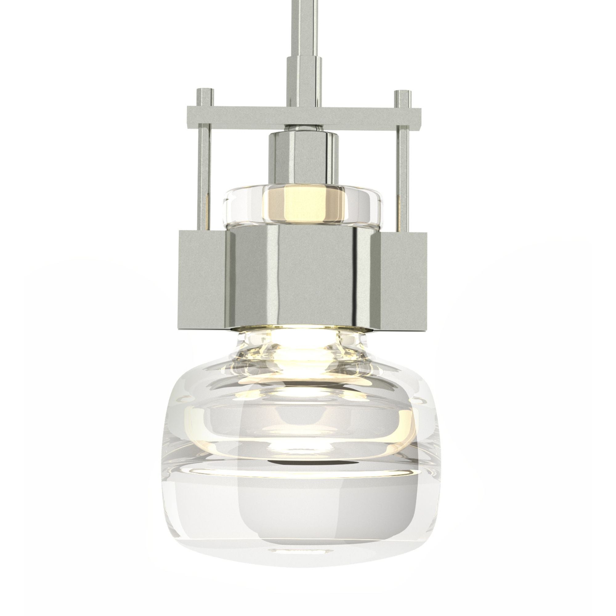 Cuff Large Mini Pendant 1-Light Clear Glass (ZM) in Sterling