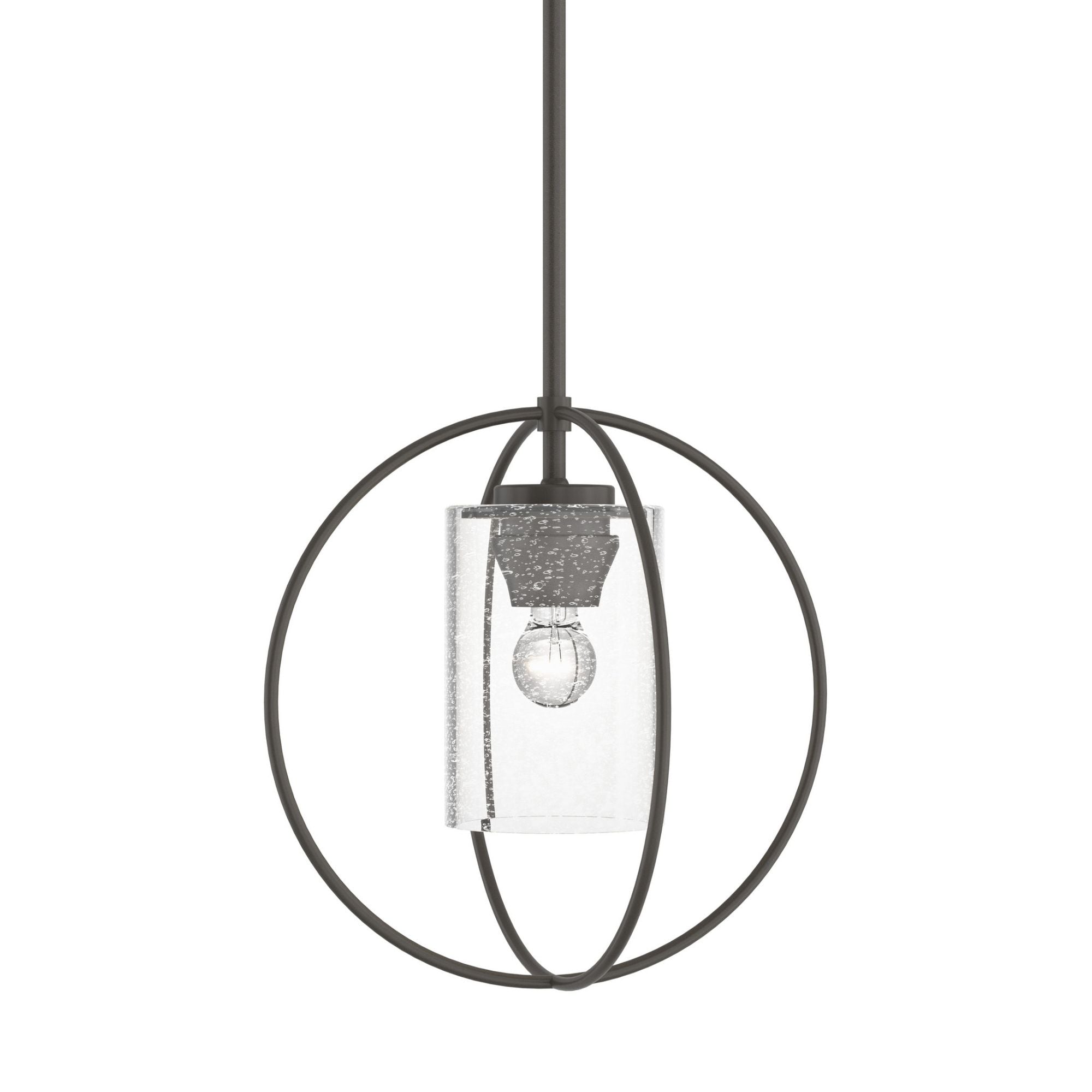 Rhythm Mini Pendant 1-Light Seeded Clear Glass (II) in Dark Smoke