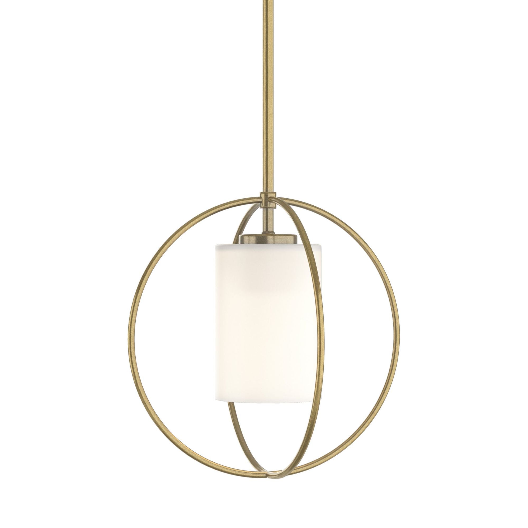 Rhythm Mini Pendant 1-Light Opal Glass (GG) in Modern Brass