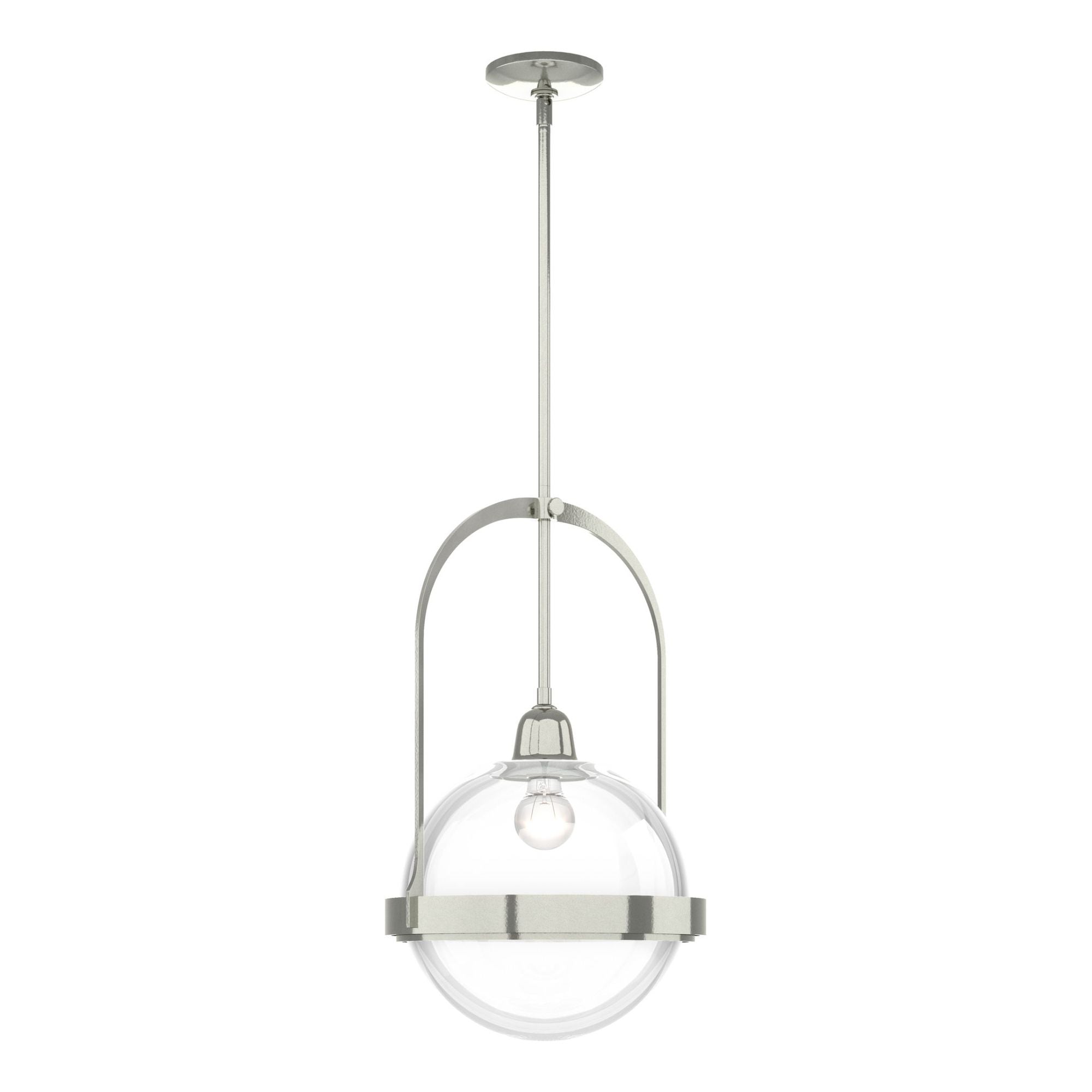 Atlas Pendant 1-Light Clear Glass (ZM) in Sterling
