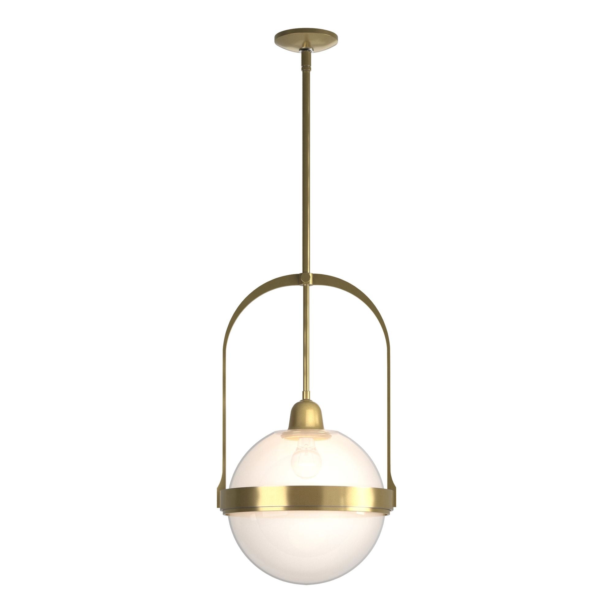 Atlas Pendant 1-Light Opaline Glass (WF) in Modern Brass