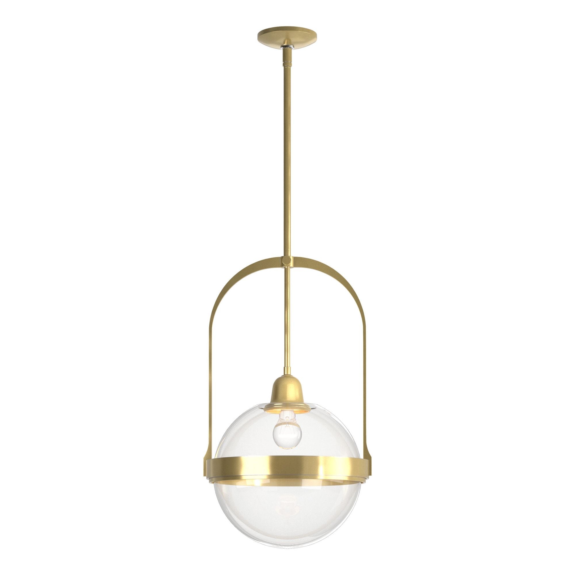 Atlas Pendant 1-Light Clear Glass (ZM) in Modern Brass