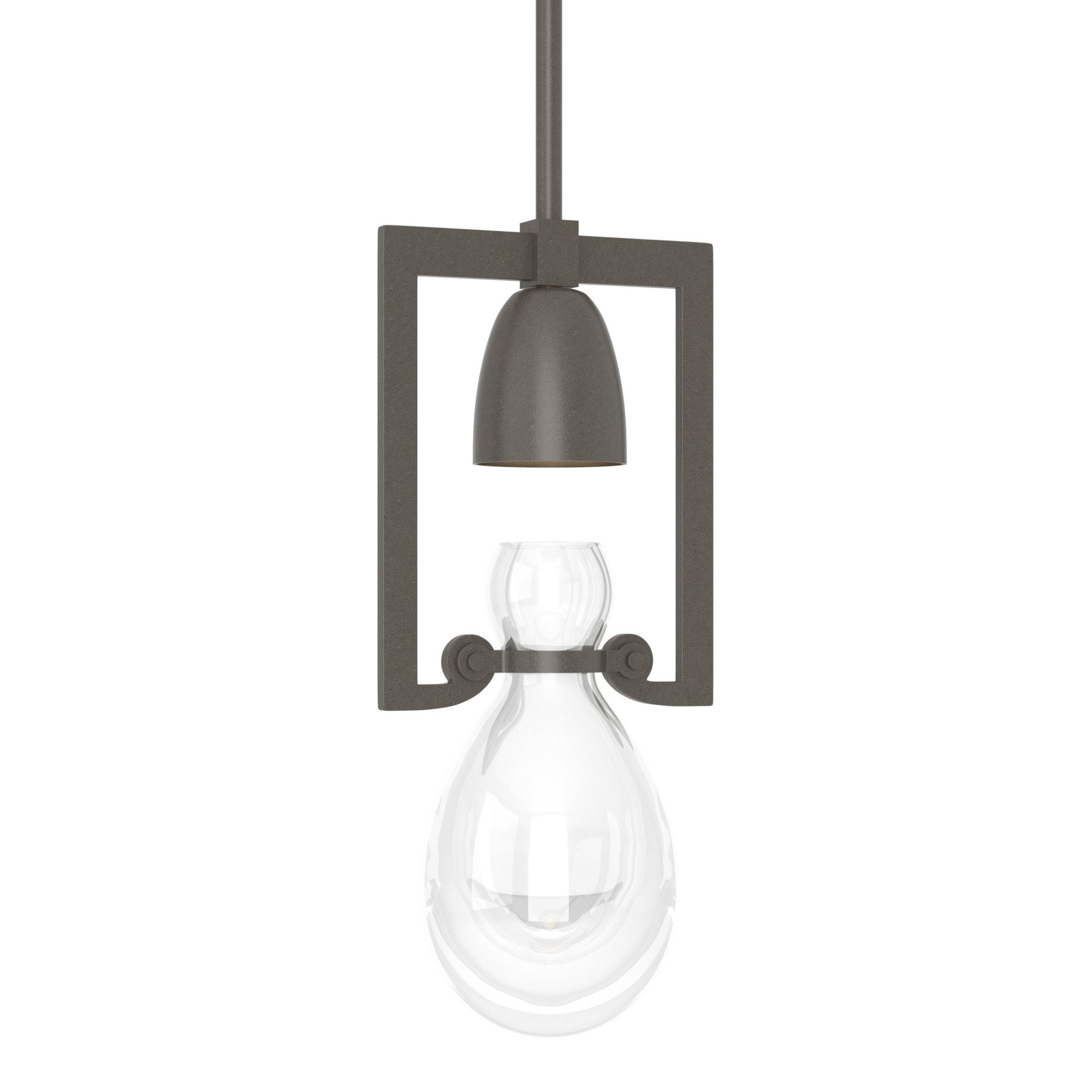 Apothecary Mini Pendant 1-Light Clear Glass (ZM) in Dark Smoke