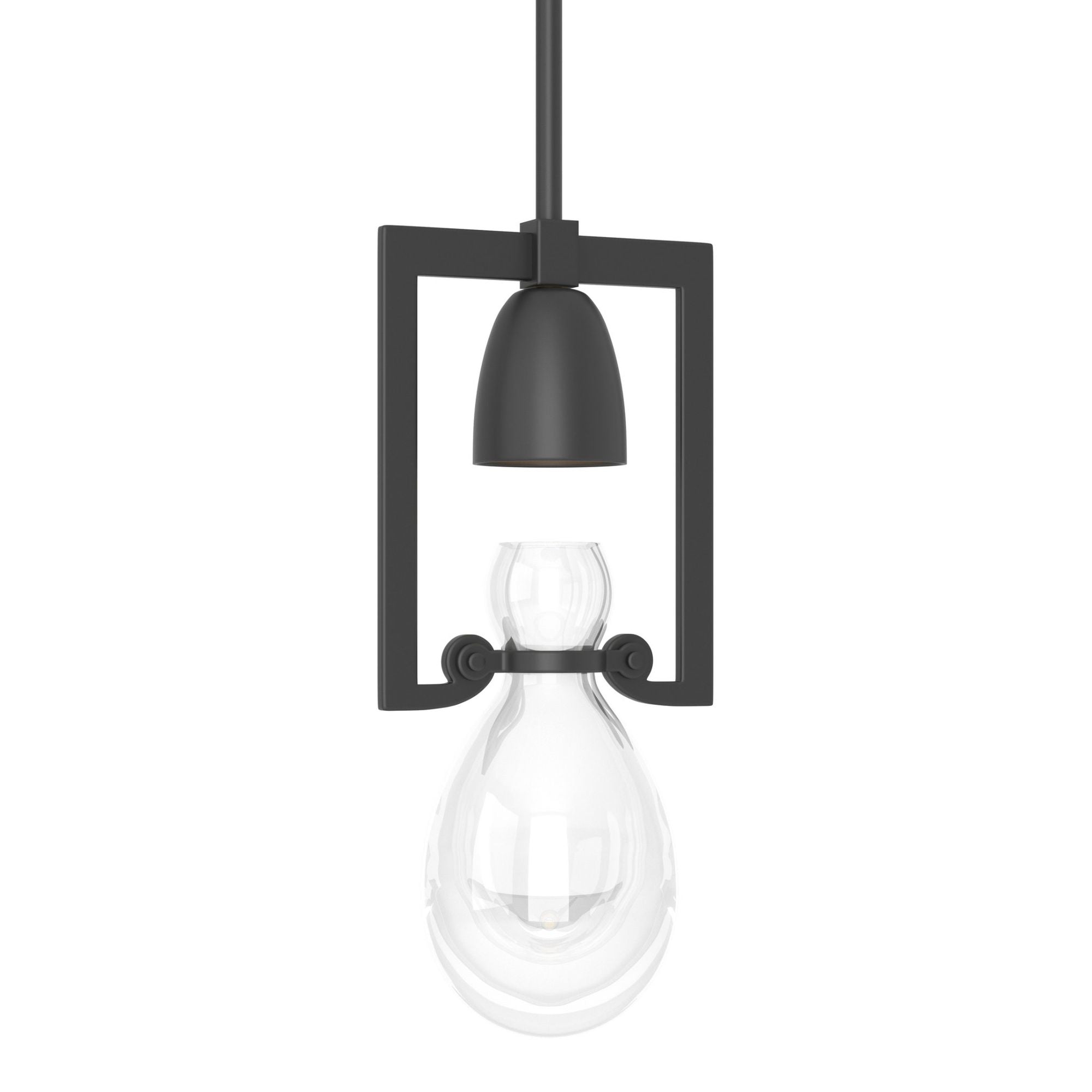 Apothecary Mini Pendant 1-Light Clear Glass (ZM) in Black