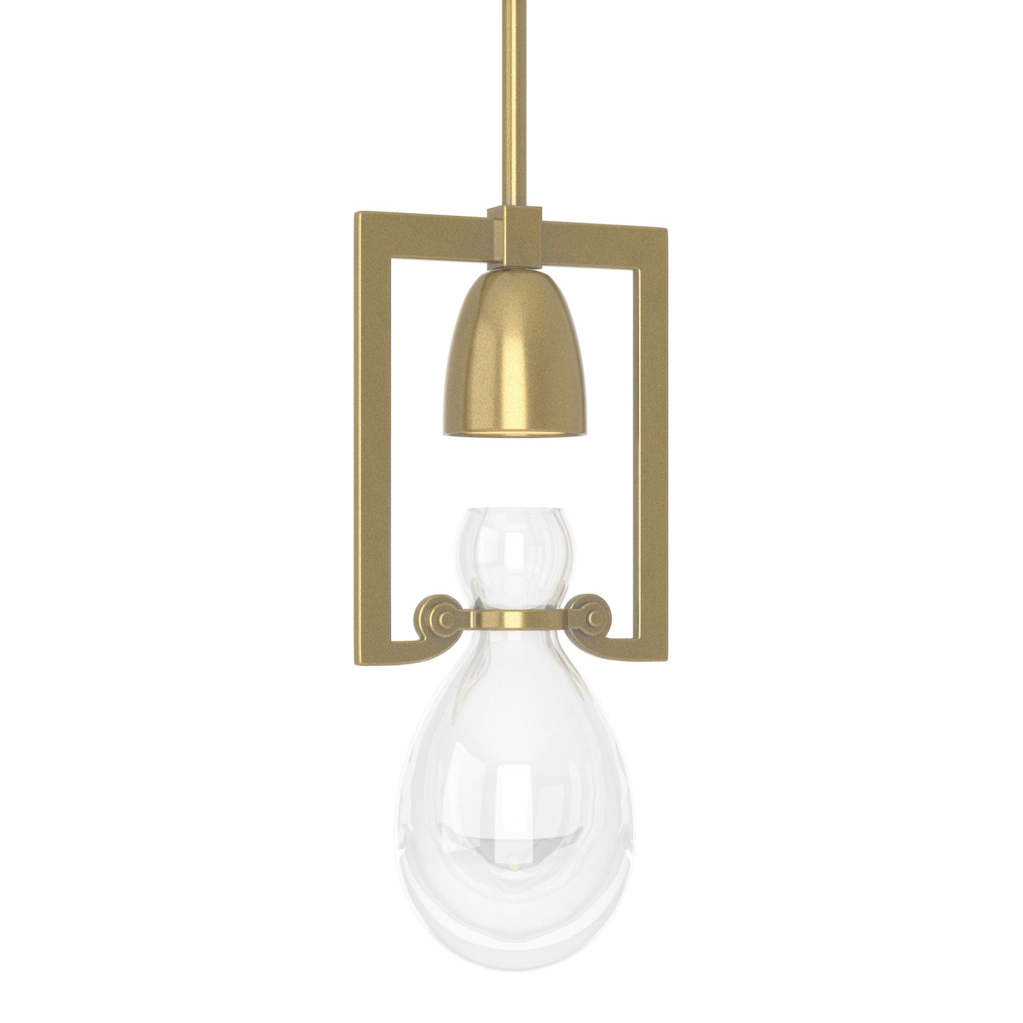 Apothecary Mini Pendant 1-Light Clear Glass (ZM) in Modern Brass