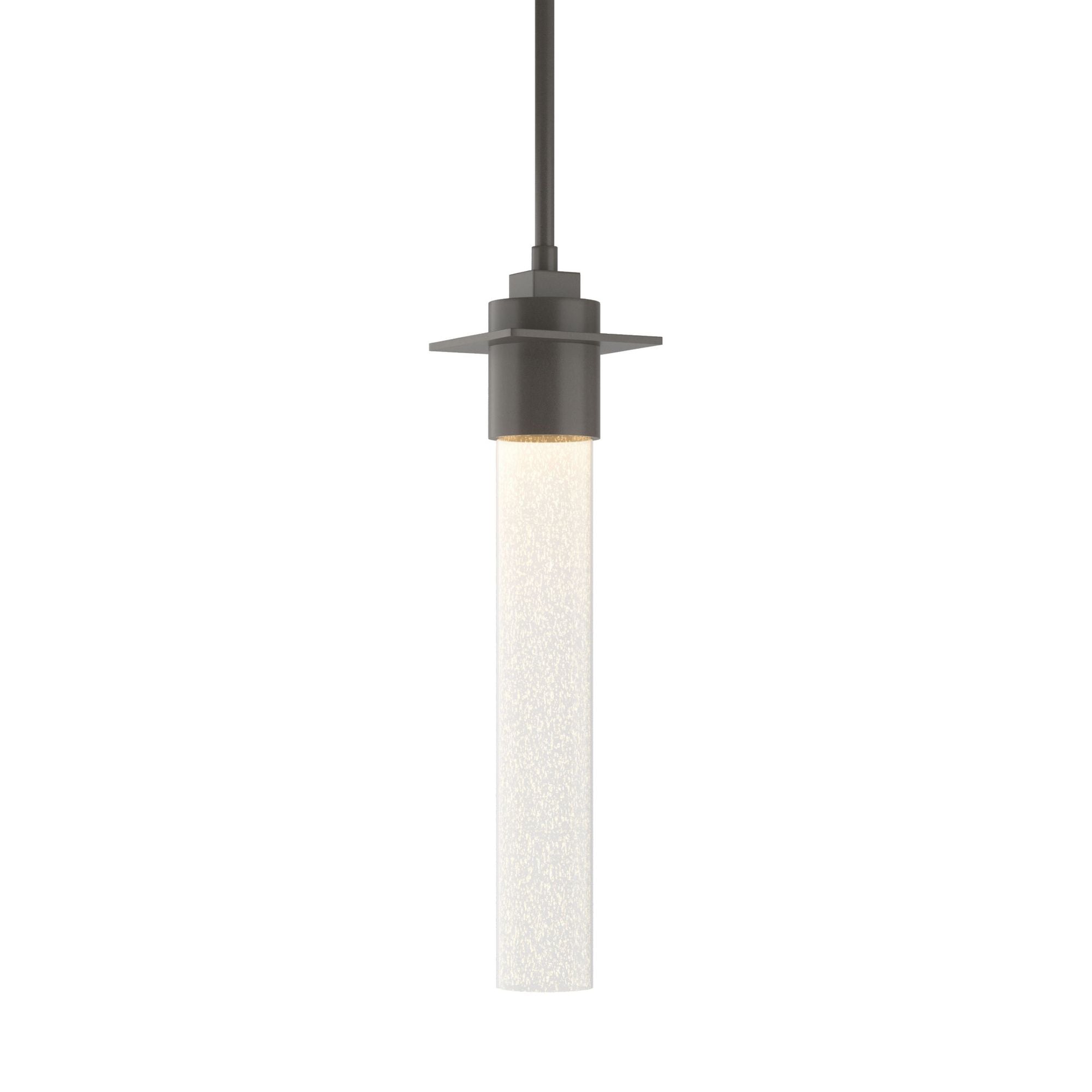 Airis Small Mini Pendant 1-Light Seeded Clear Glass (II) in Dark Smoke