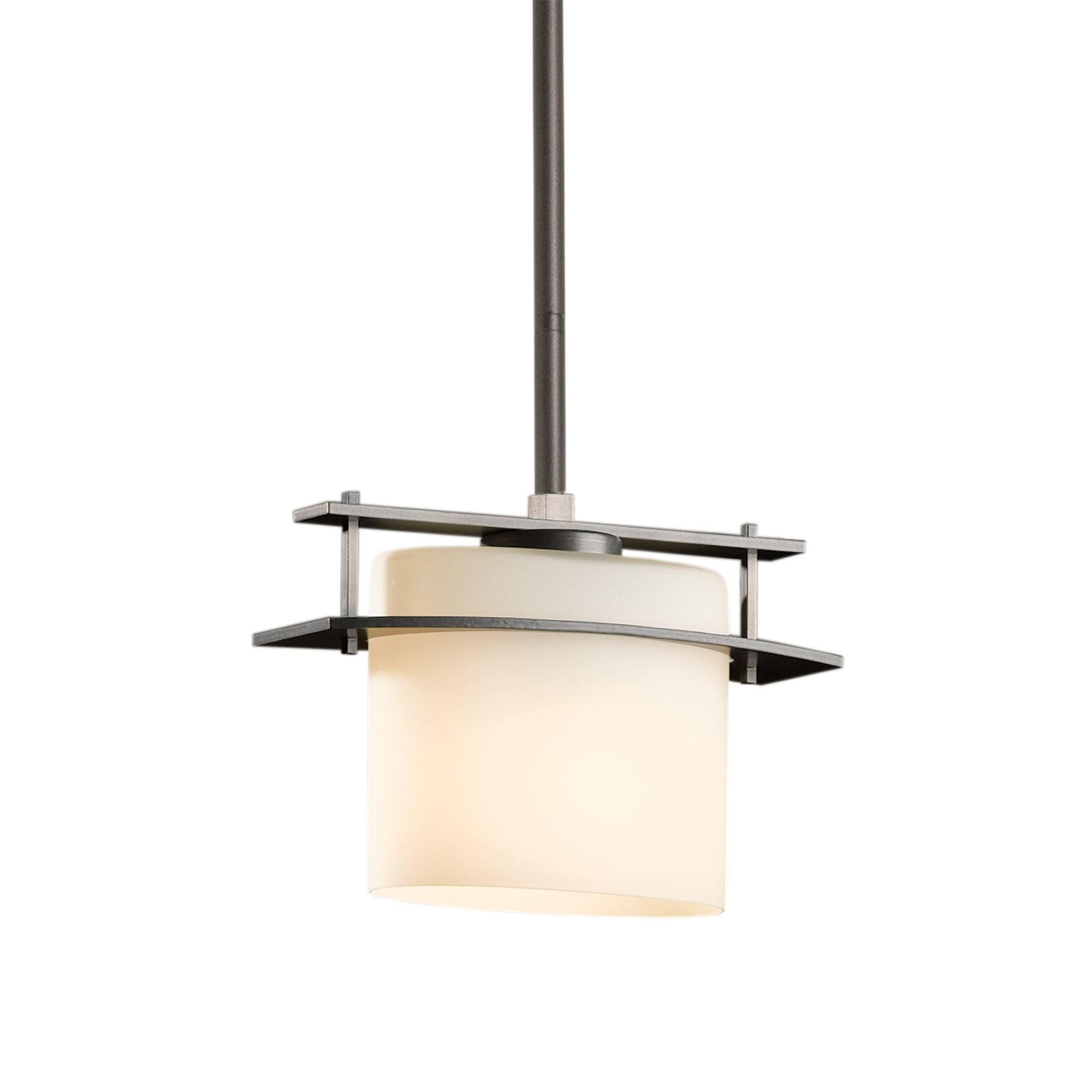 Arc Ellipse Mini Pendant 1-Light Opal Glass (GG) in Dark Smoke