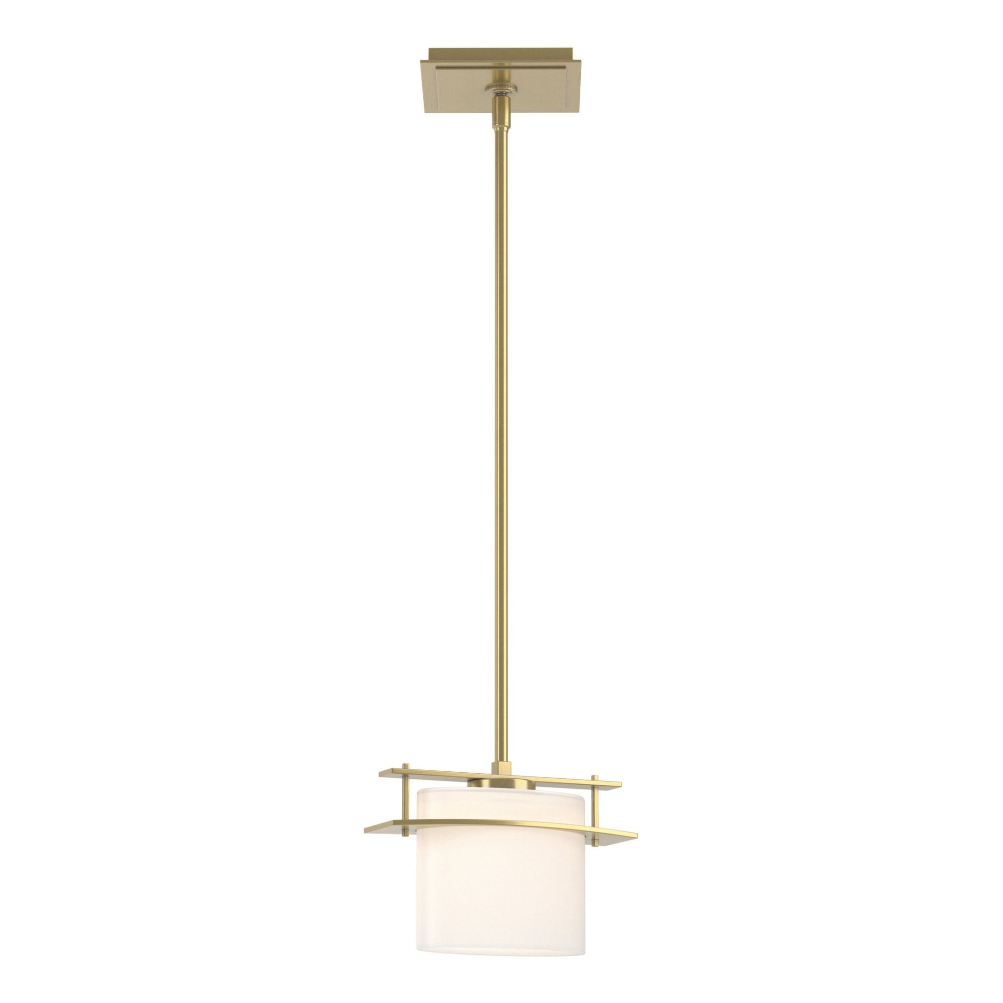 Arc Ellipse Mini Pendant 1-Light Opal Glass (GG) in Modern Brass