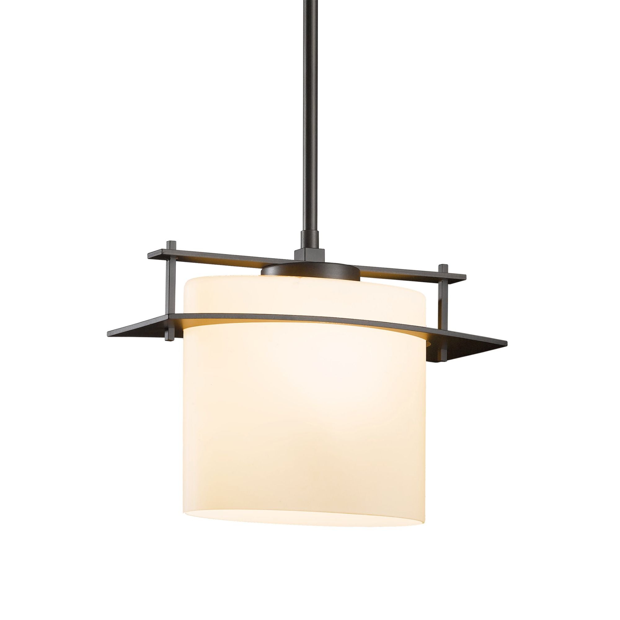 Arc Ellipse Large Mini Pendant 1-Light Opal Glass (GG) in Dark Smoke