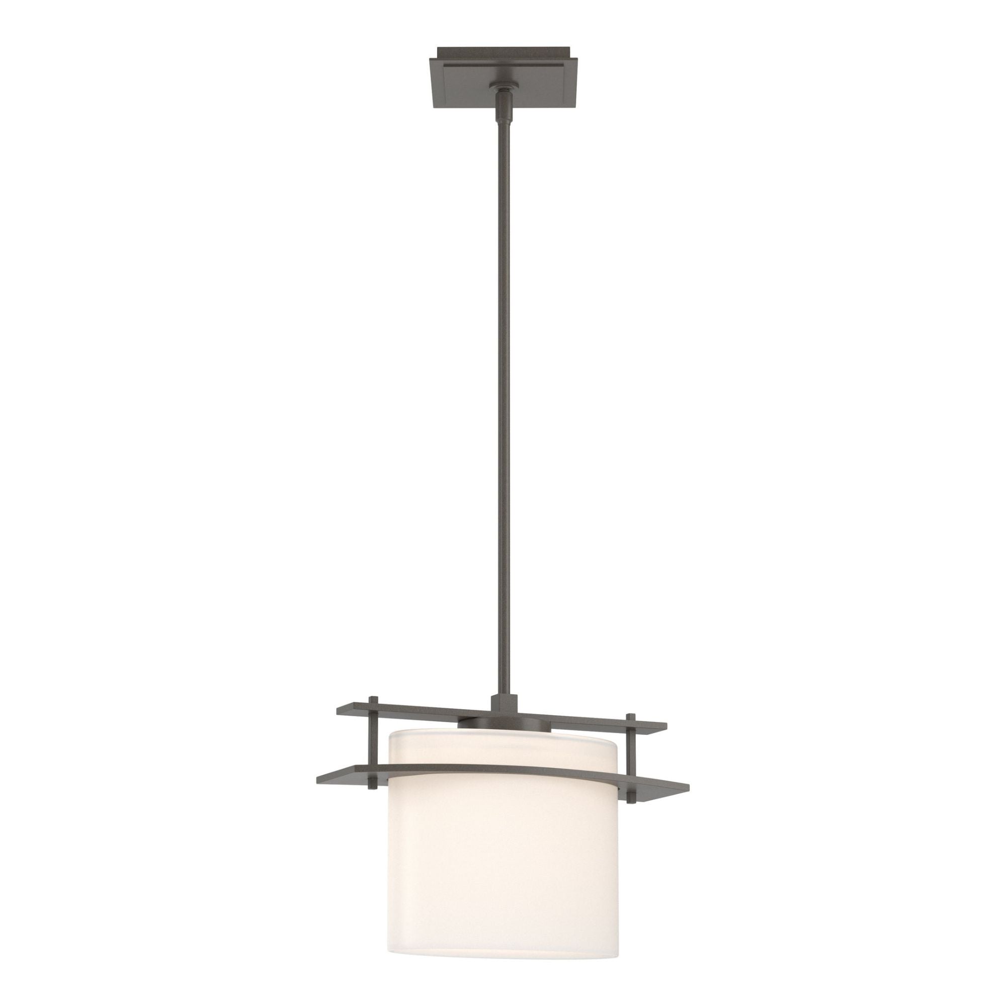 Arc Ellipse Large Mini Pendant 1-Light Opal Glass (GG) in Dark Smoke