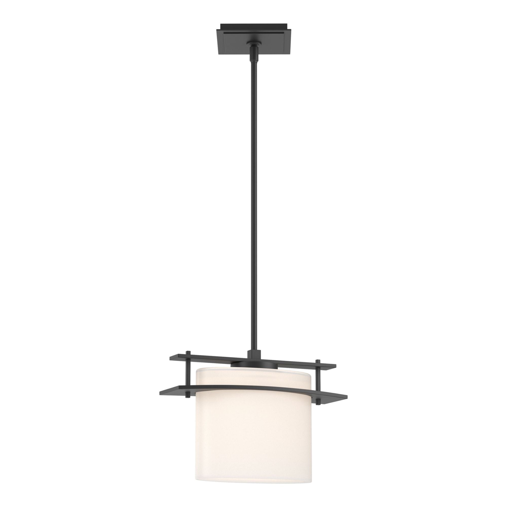 Arc Ellipse Large Mini Pendant 1-Light Opal Glass (GG) in Black