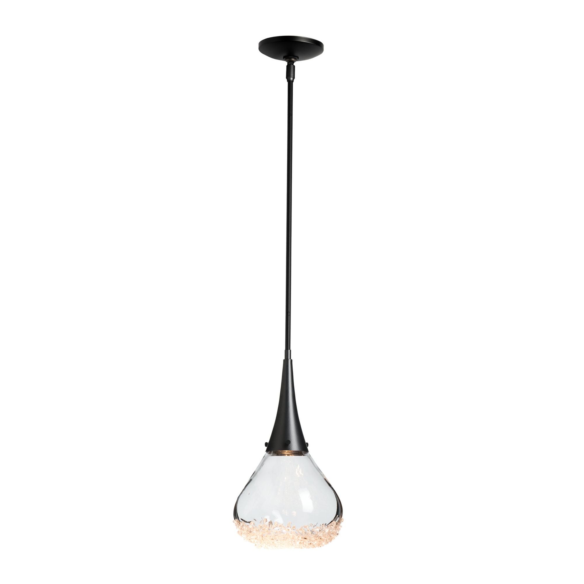 Fritz Large Pendant 1-Light Clear Glass (ZM) in Black