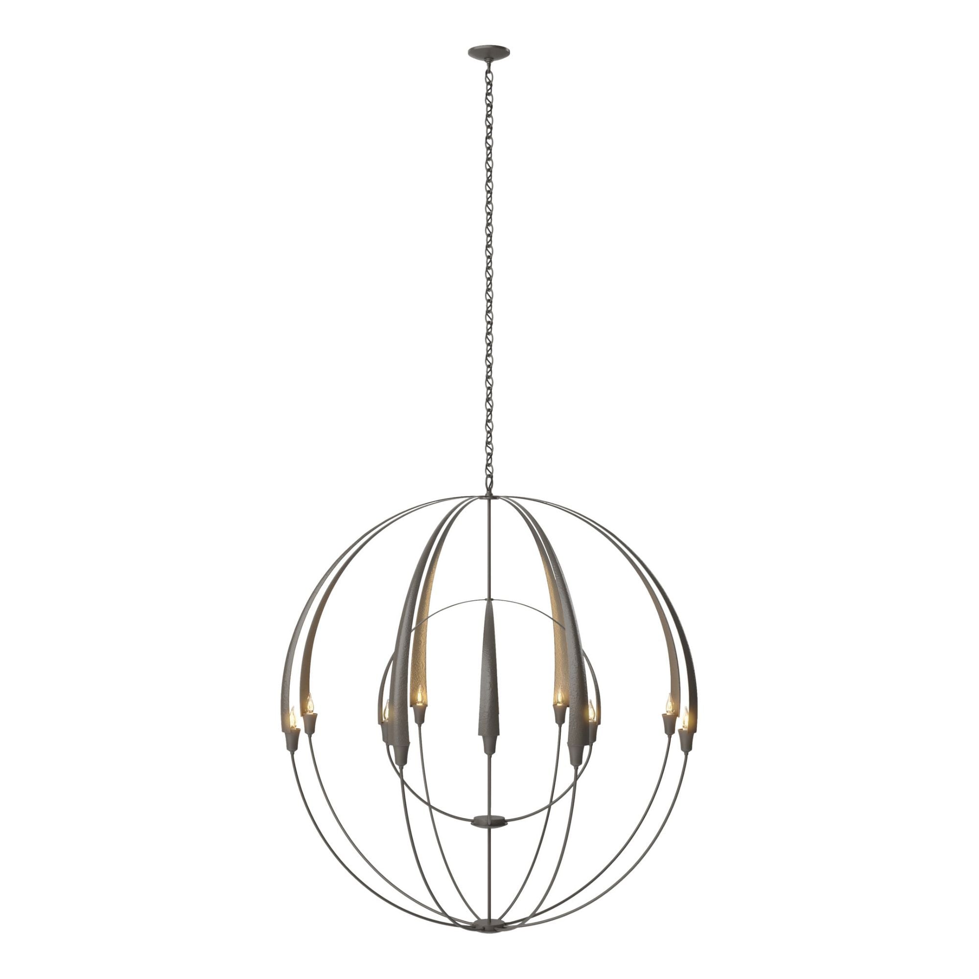 Double Cirque Large Scale Chandelier 12-Light in Dark Smoke