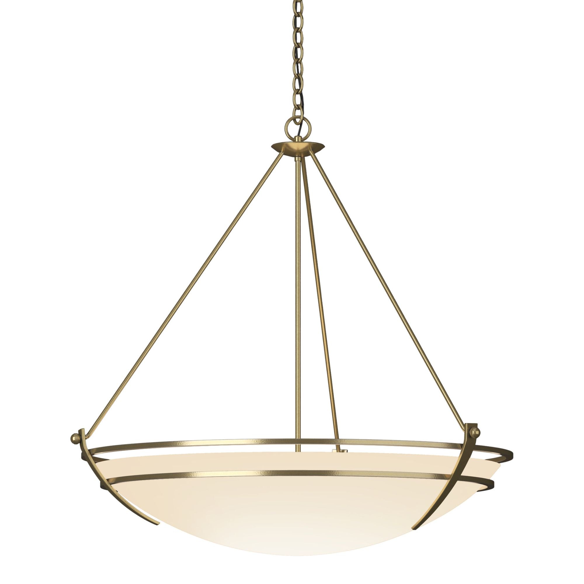 Presidio Tryne Large Scale Pendant 3-Light Opal Glass (GG) in Modern Brass