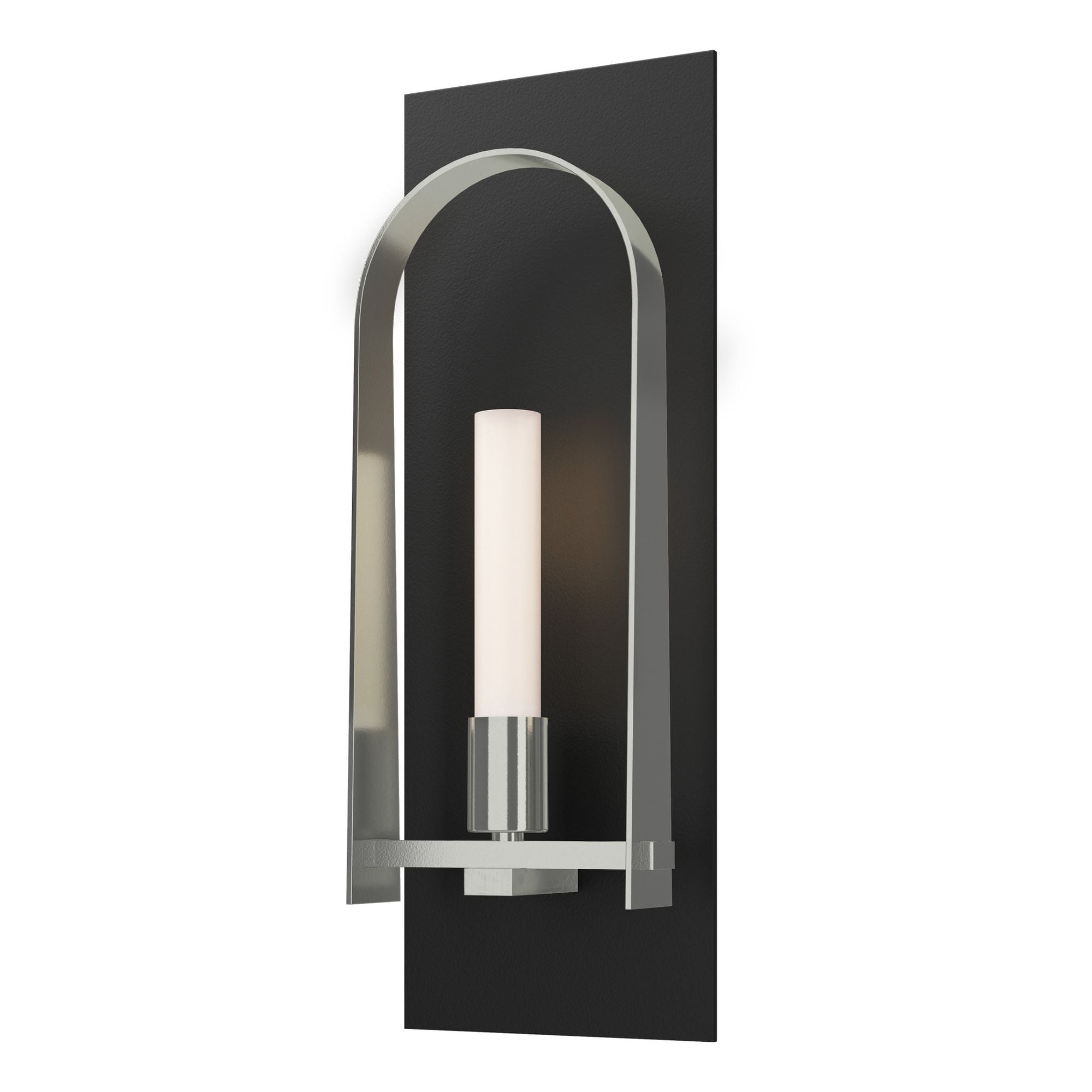 Triomphe 1-Light Sconce 1-Light Sterling Accent Frosted Glass (FD) in Black