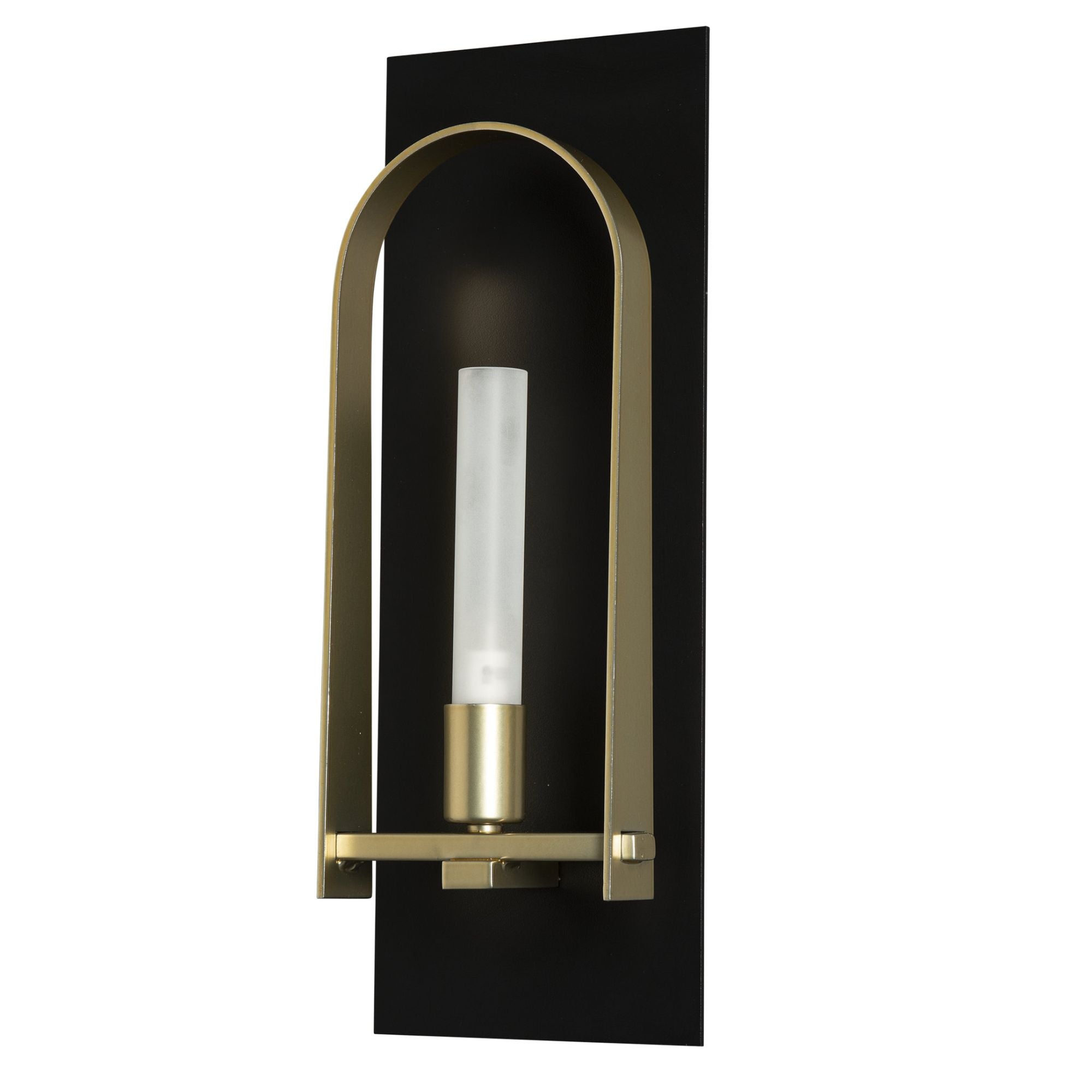 Triomphe 1-Light Sconce 1-Light Modern Brass Accent Frosted Glass (FD) in Black