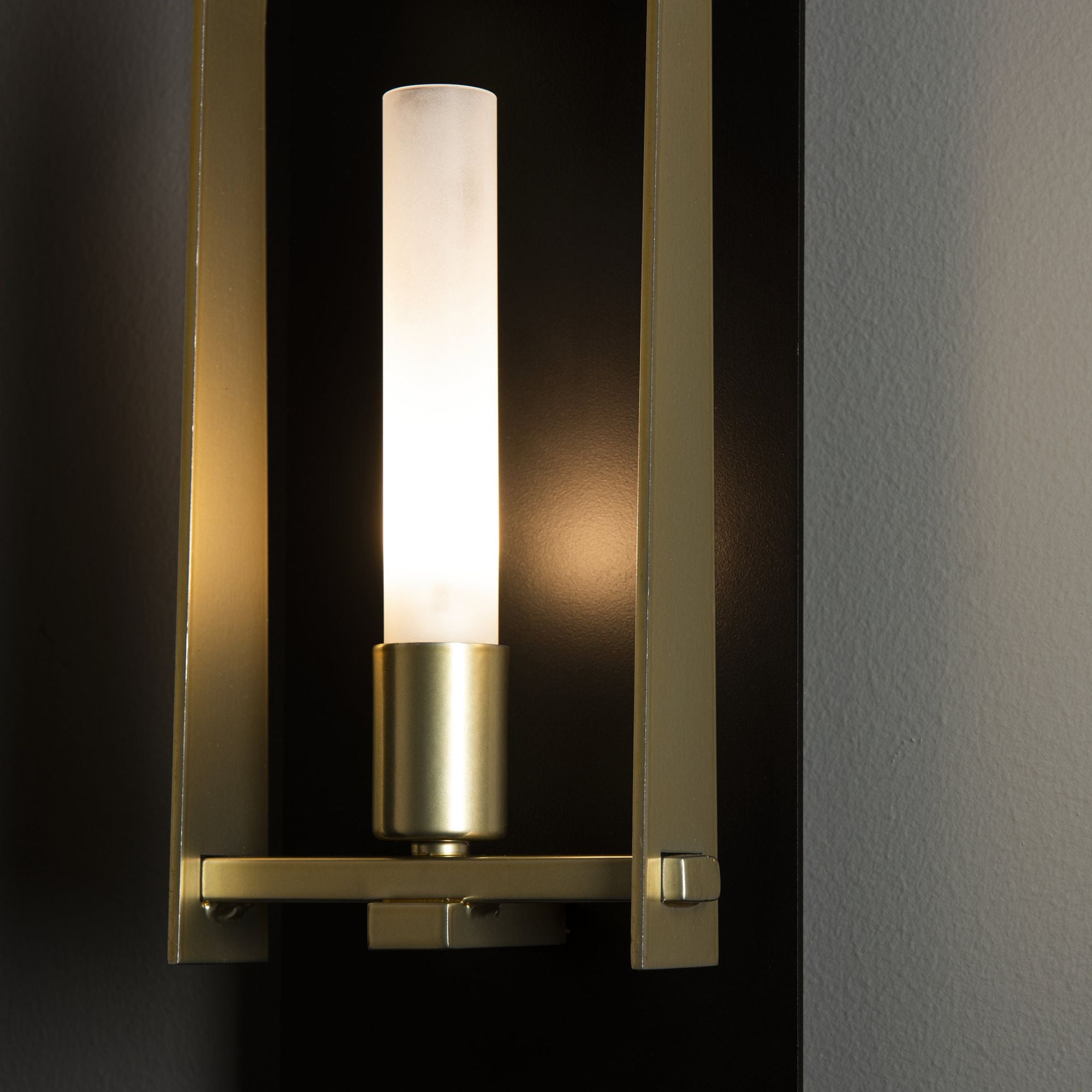 Triomphe 1-Light Sconce 1-Light Modern Brass Accent Frosted Glass (FD) in Black