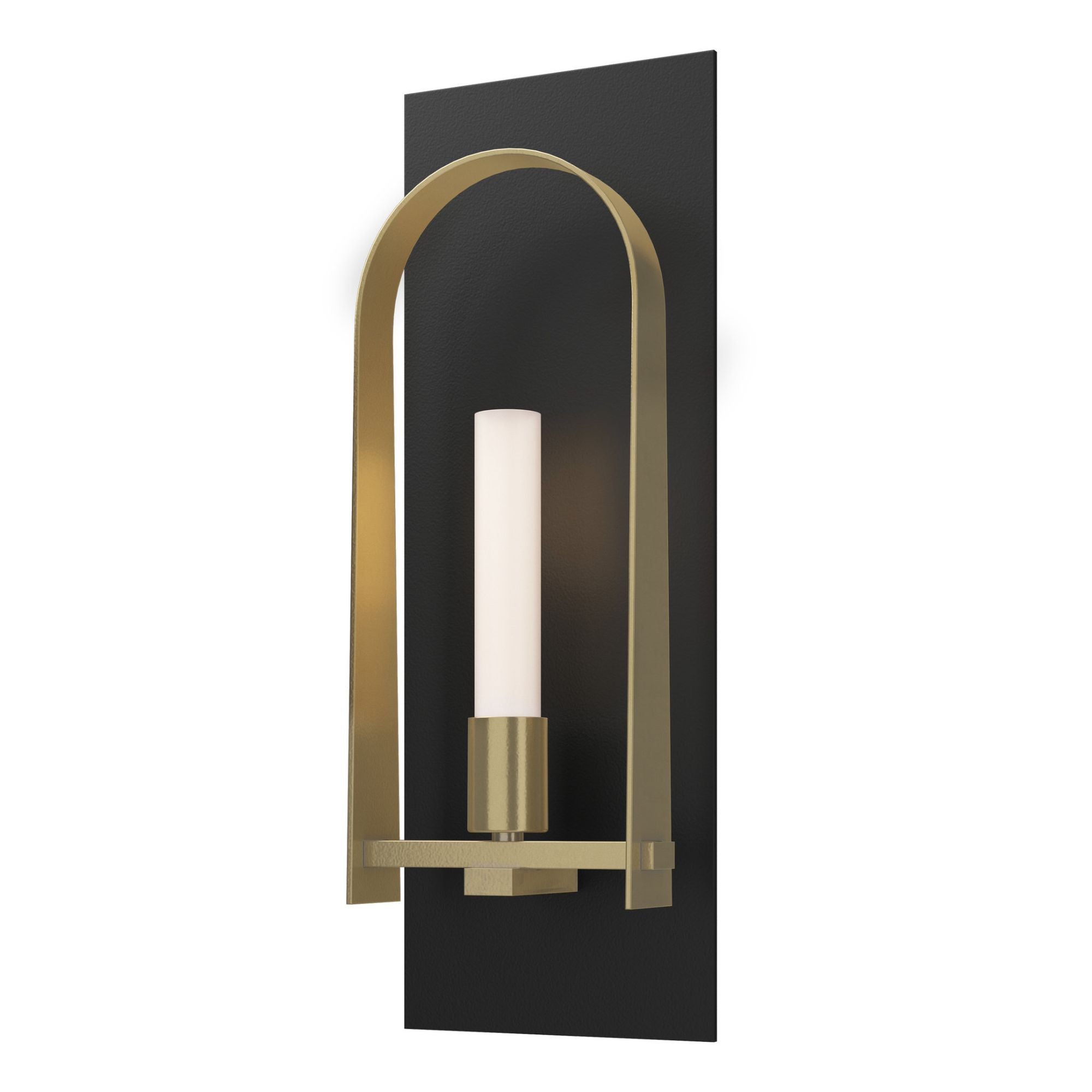 Triomphe 1-Light Sconce 1-Light Modern Brass Accent Frosted Glass (FD) in Black