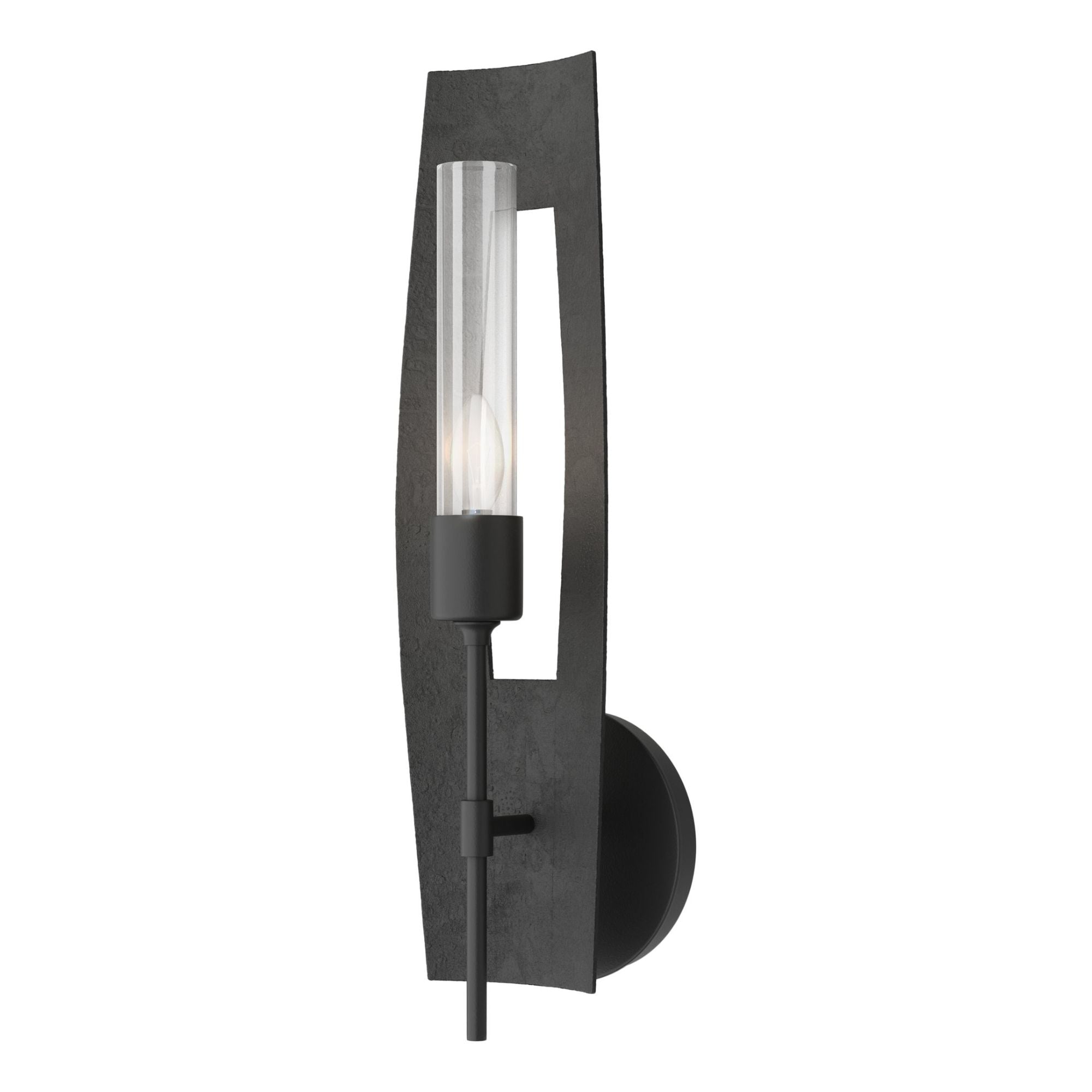Passage Clear Glass 1-Light Sconce 1-Light Clear Glass (ZM) in Black