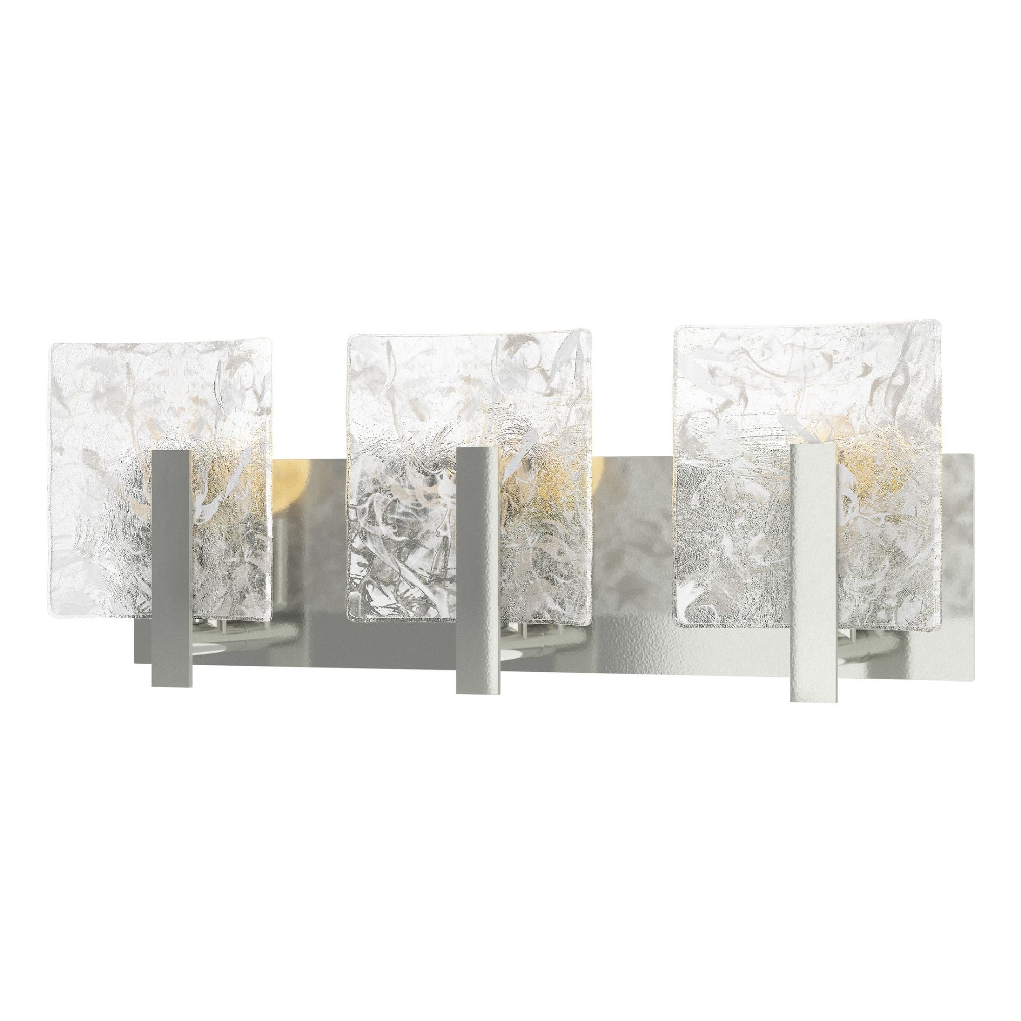 Arc 3-Light Bath Sconce 3-Light White Swirl Glass (YR) in Sterling