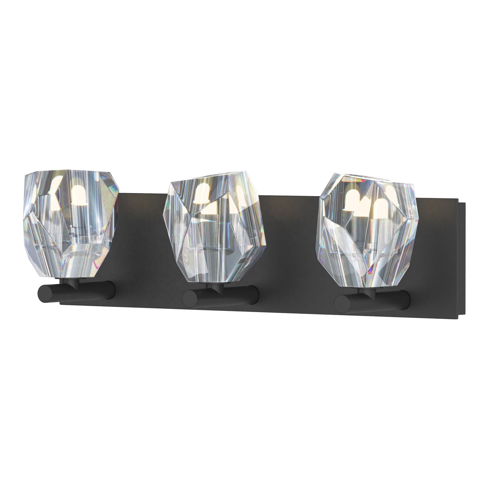 Gatsby 3-Light Bath Sconce 3-Light Crystal in Black