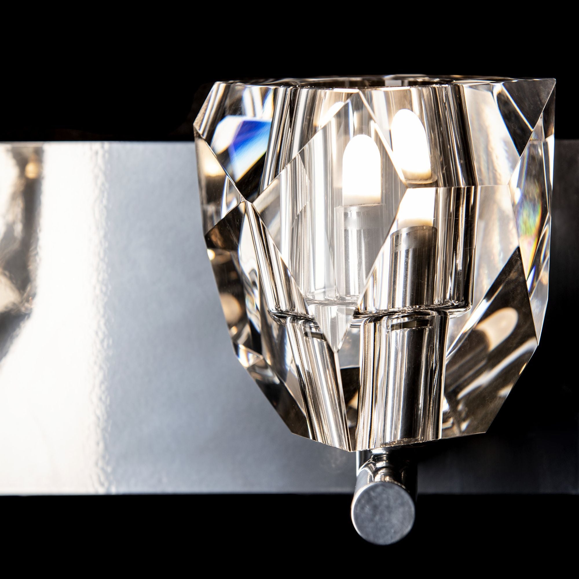 Gatsby 3-Light Bath Sconce 3-Light Crystal in Sterling