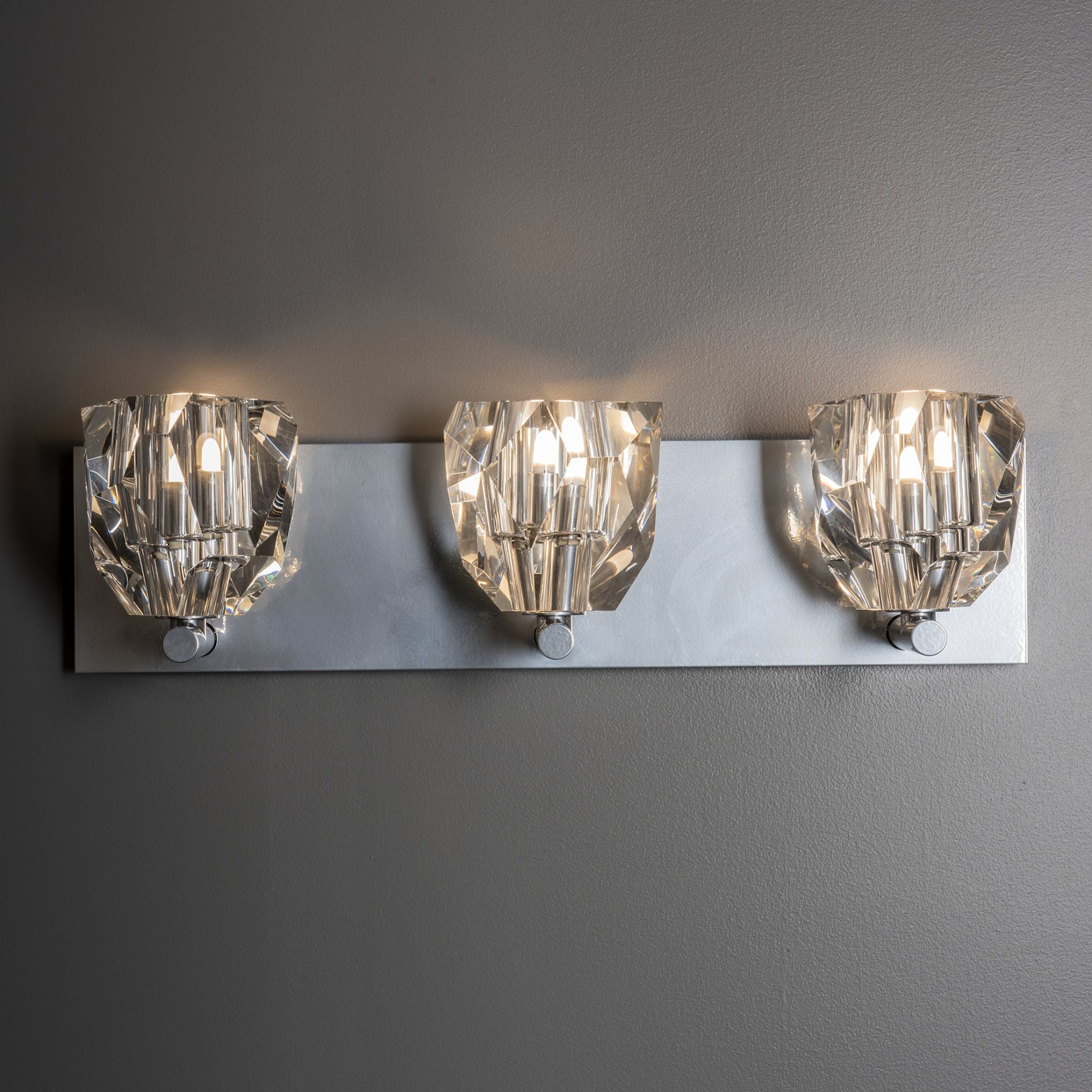 Gatsby 3-Light Bath Sconce 3-Light Crystal in Sterling