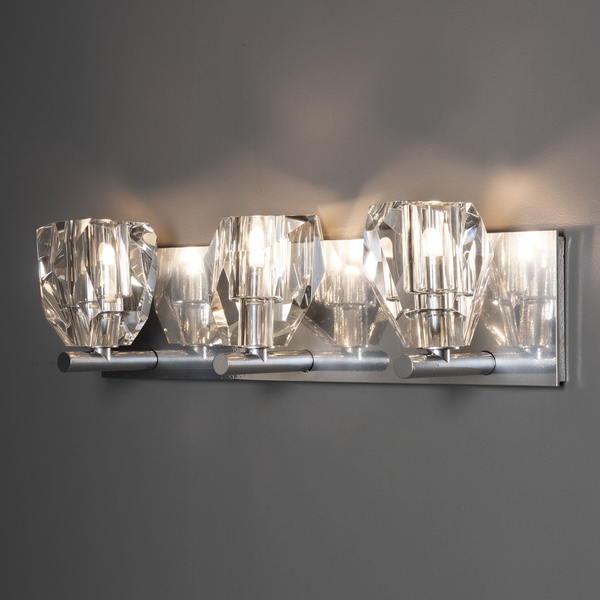 Gatsby 3-Light Bath Sconce 3-Light Crystal in Sterling