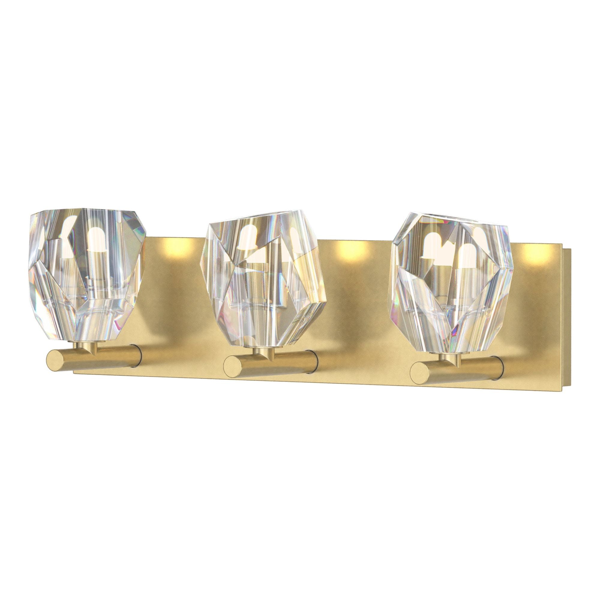 Gatsby 3-Light Bath Sconce 3-Light Crystal in Modern Brass
