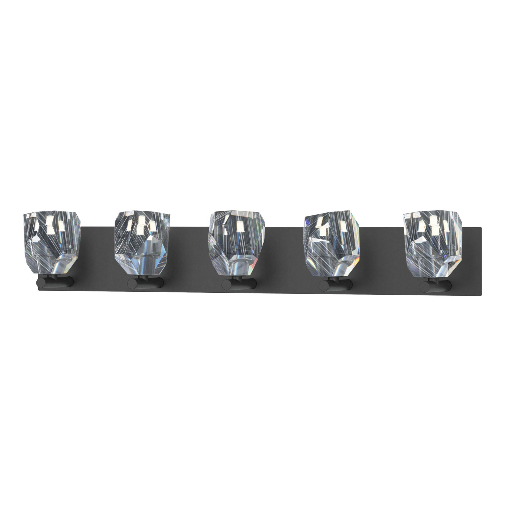 Gatsby 5-Light Bath Sconce 5-Light Crystal in Black