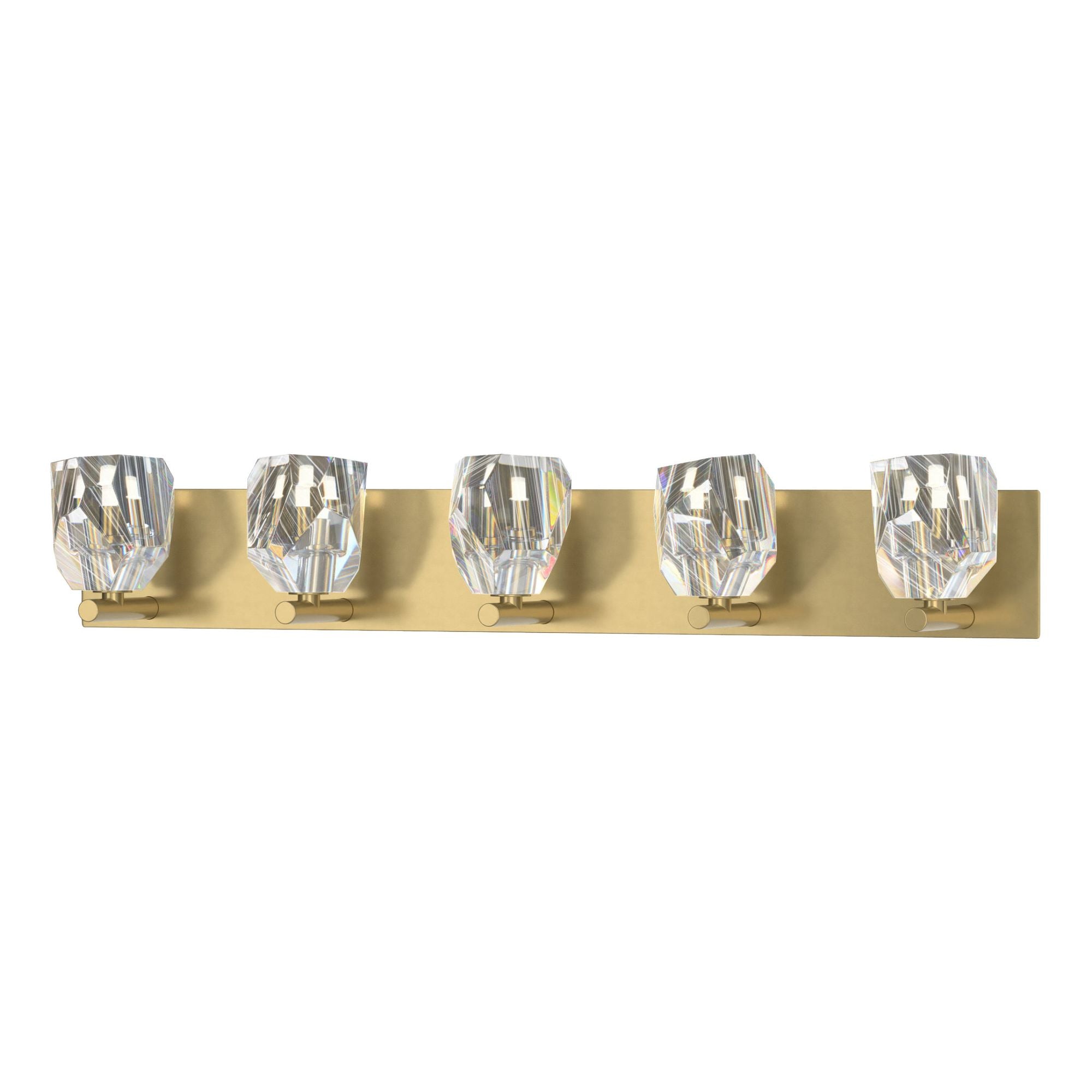 Gatsby 5-Light Bath Sconce 5-Light Crystal in Modern Brass