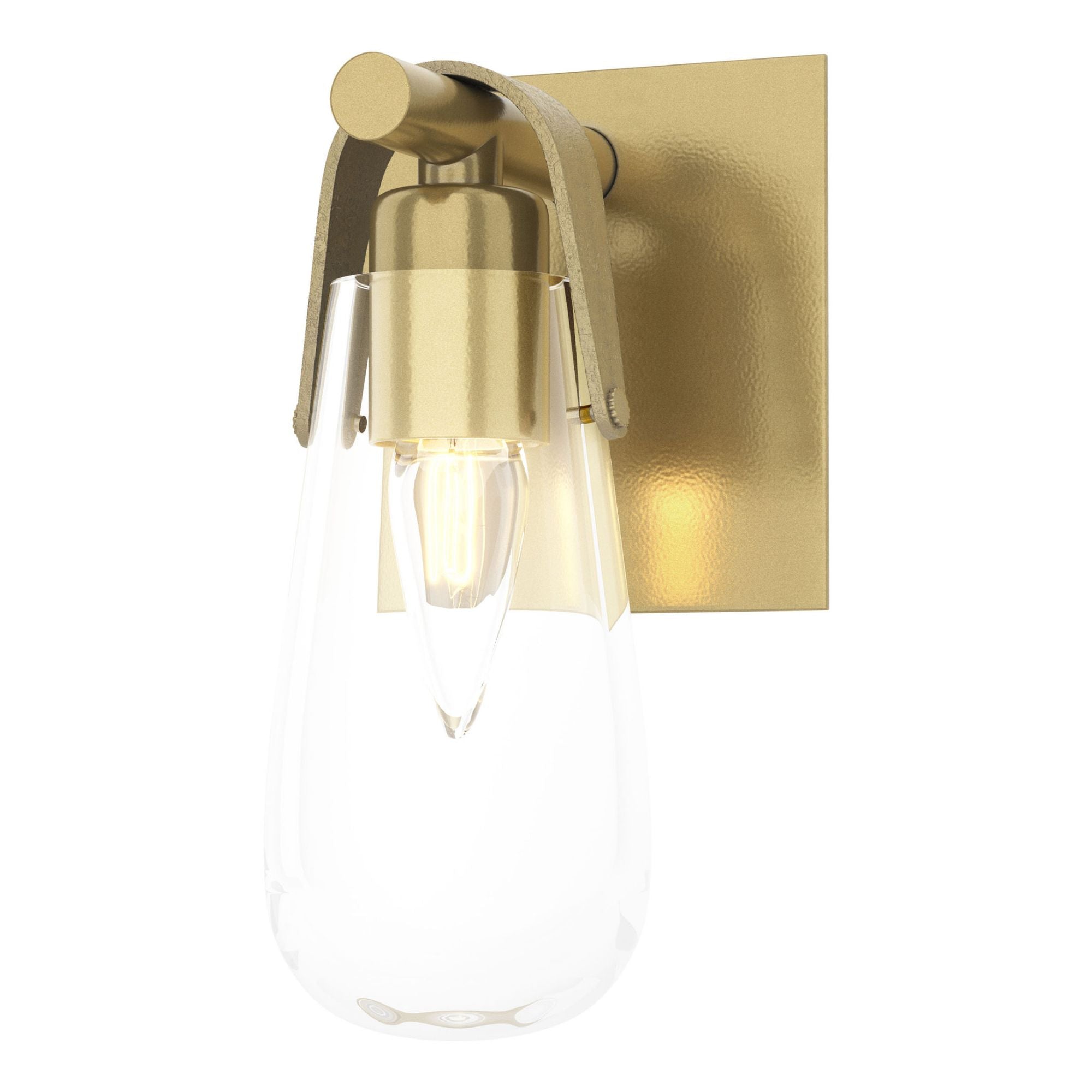 Eos 1-Light Bath Sconce 1-Light Clear Glass (ZM) in Modern Brass