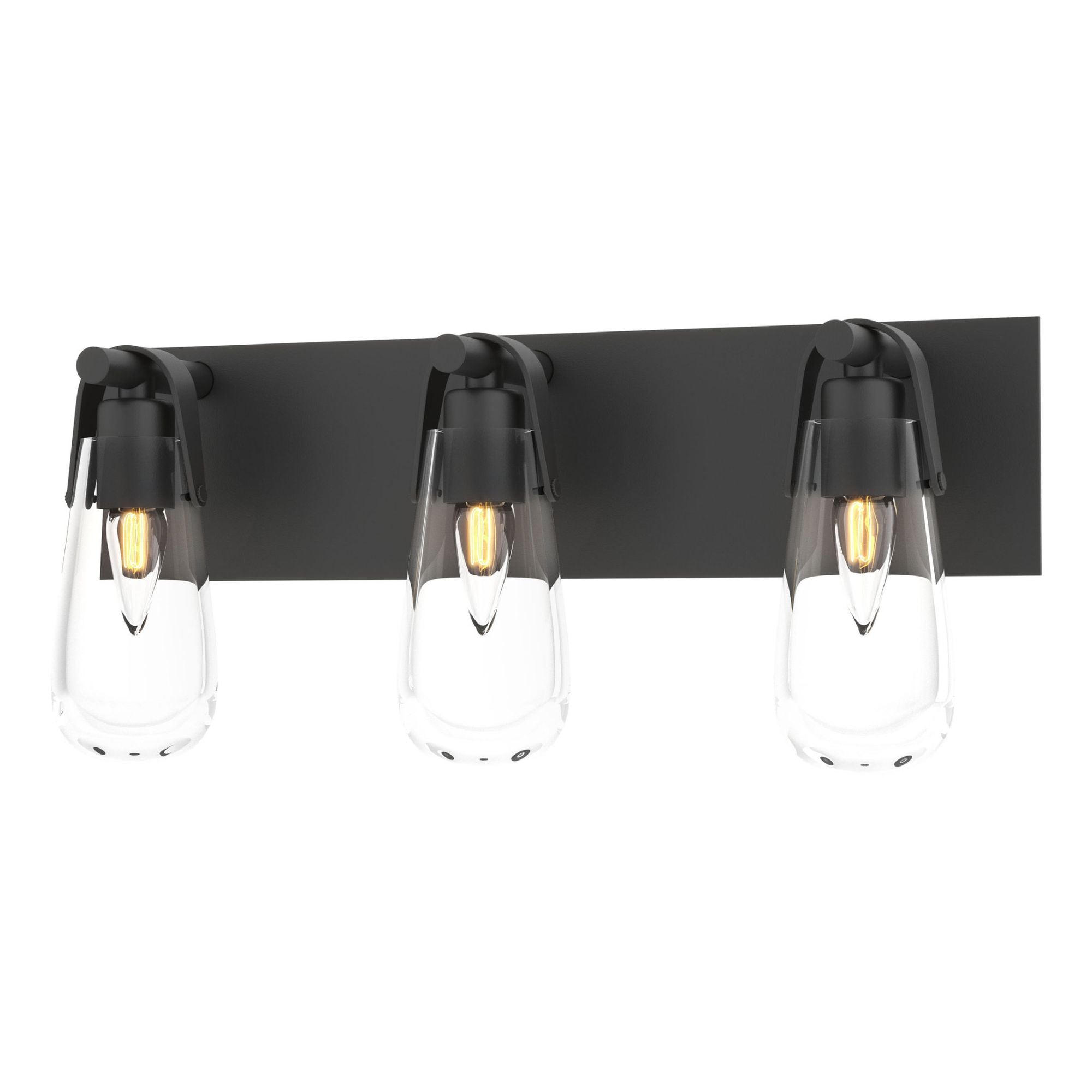 Eos 3-Light Bath Sconce 3-Light Clear Glass (ZM) in Black