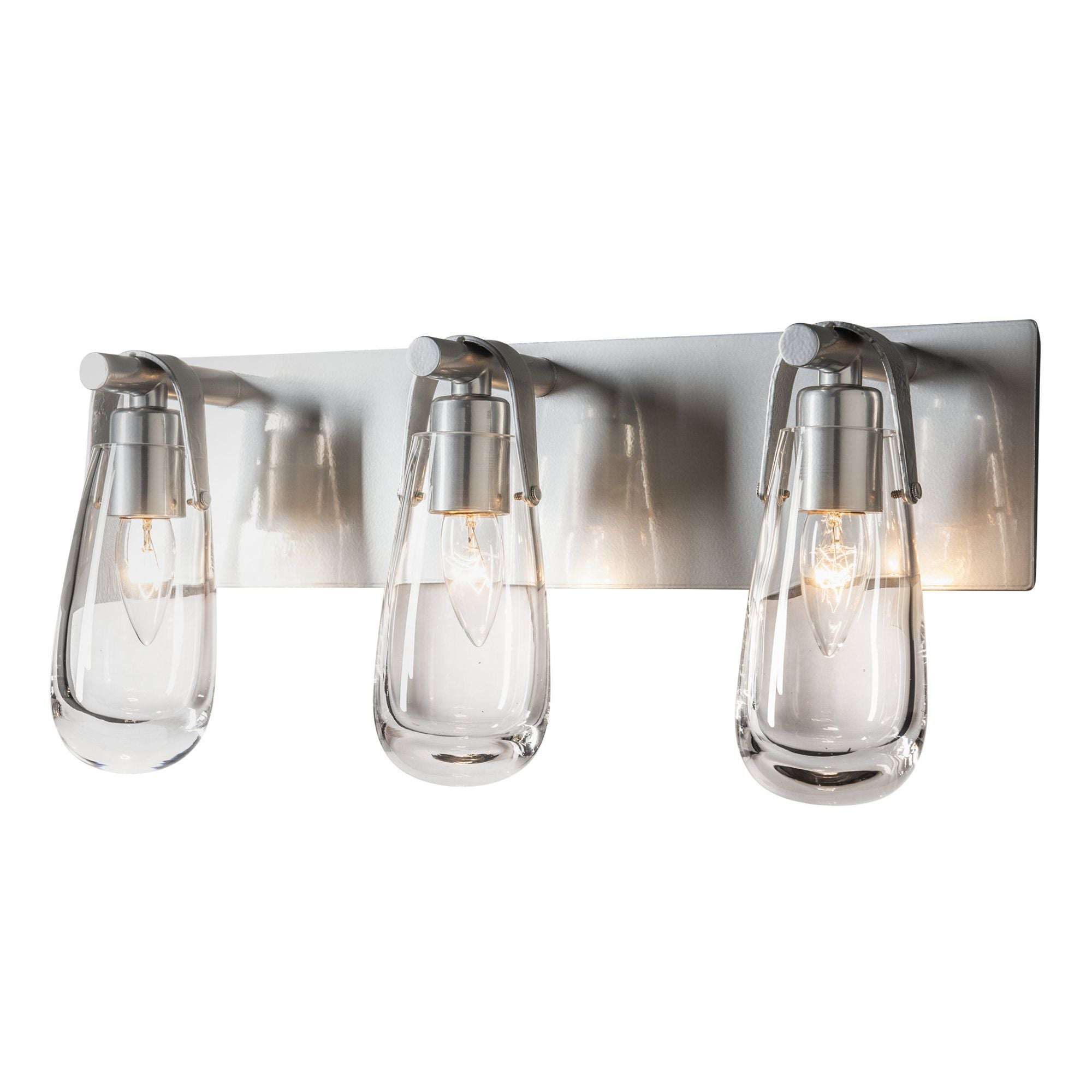 Eos 3-Light Bath Sconce 3-Light Clear Glass (ZM) in Sterling