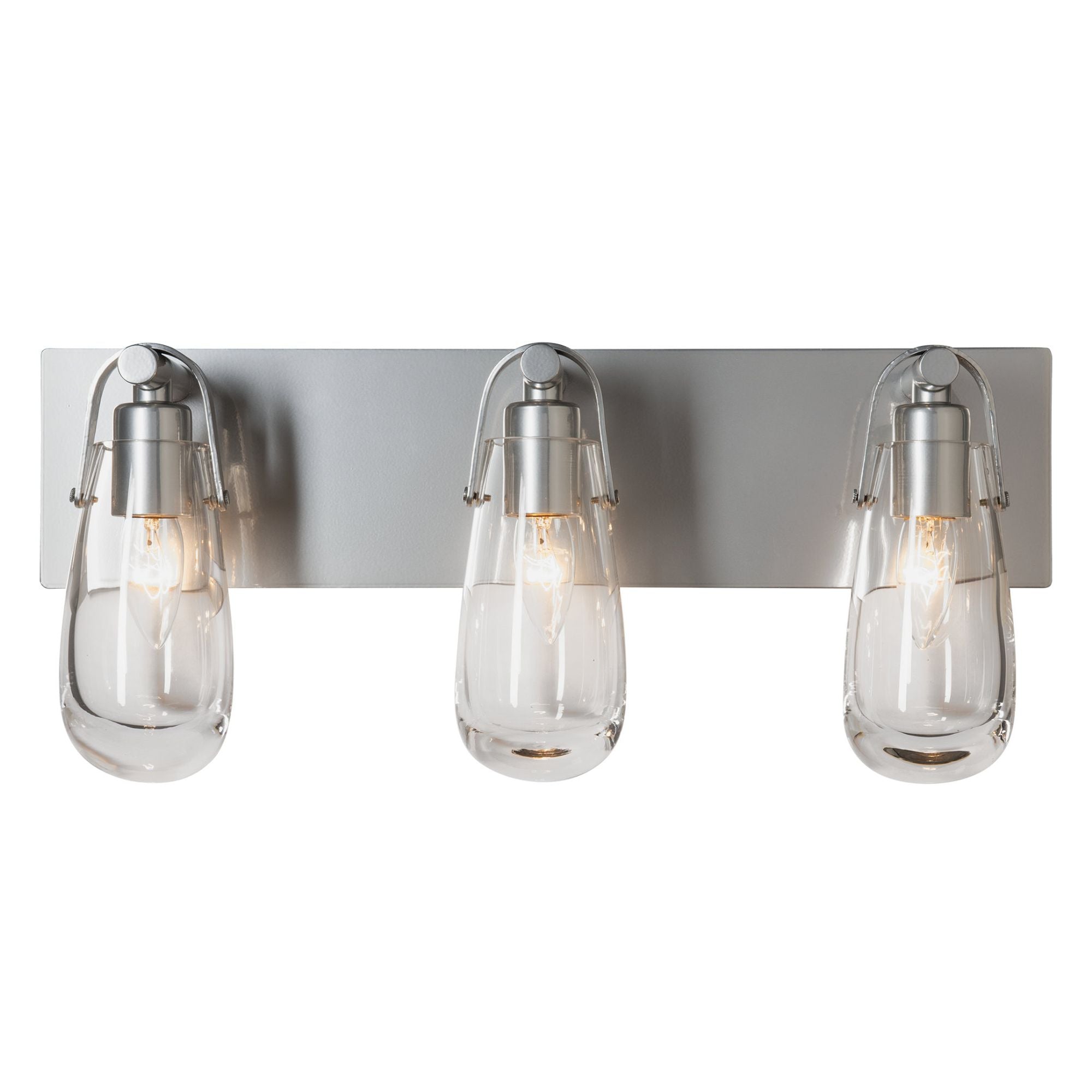 Eos 3-Light Bath Sconce 3-Light Clear Glass (ZM) in Sterling