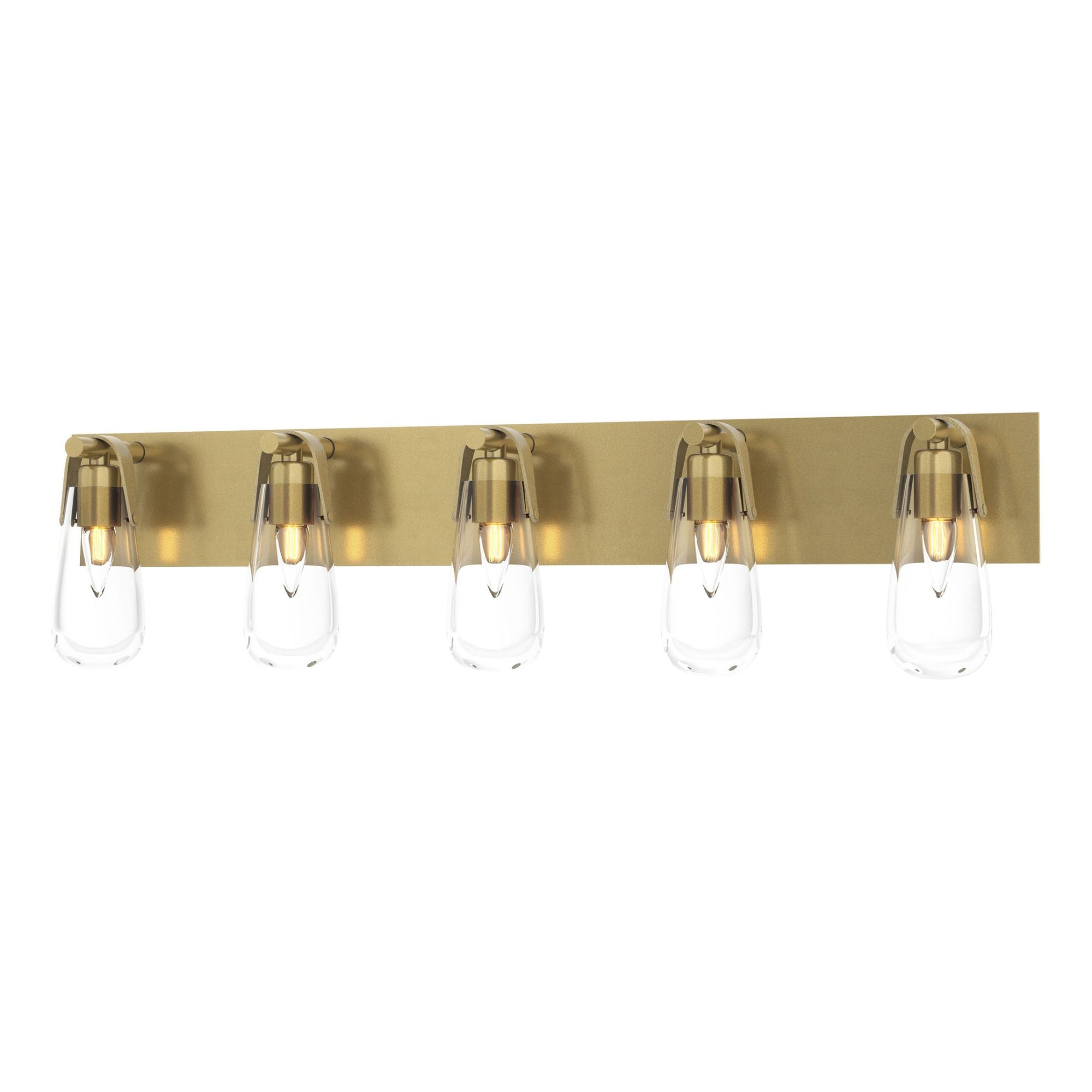 Eos 5-Light Bath Sconce 5-Light Clear Glass (ZM) in Modern Brass