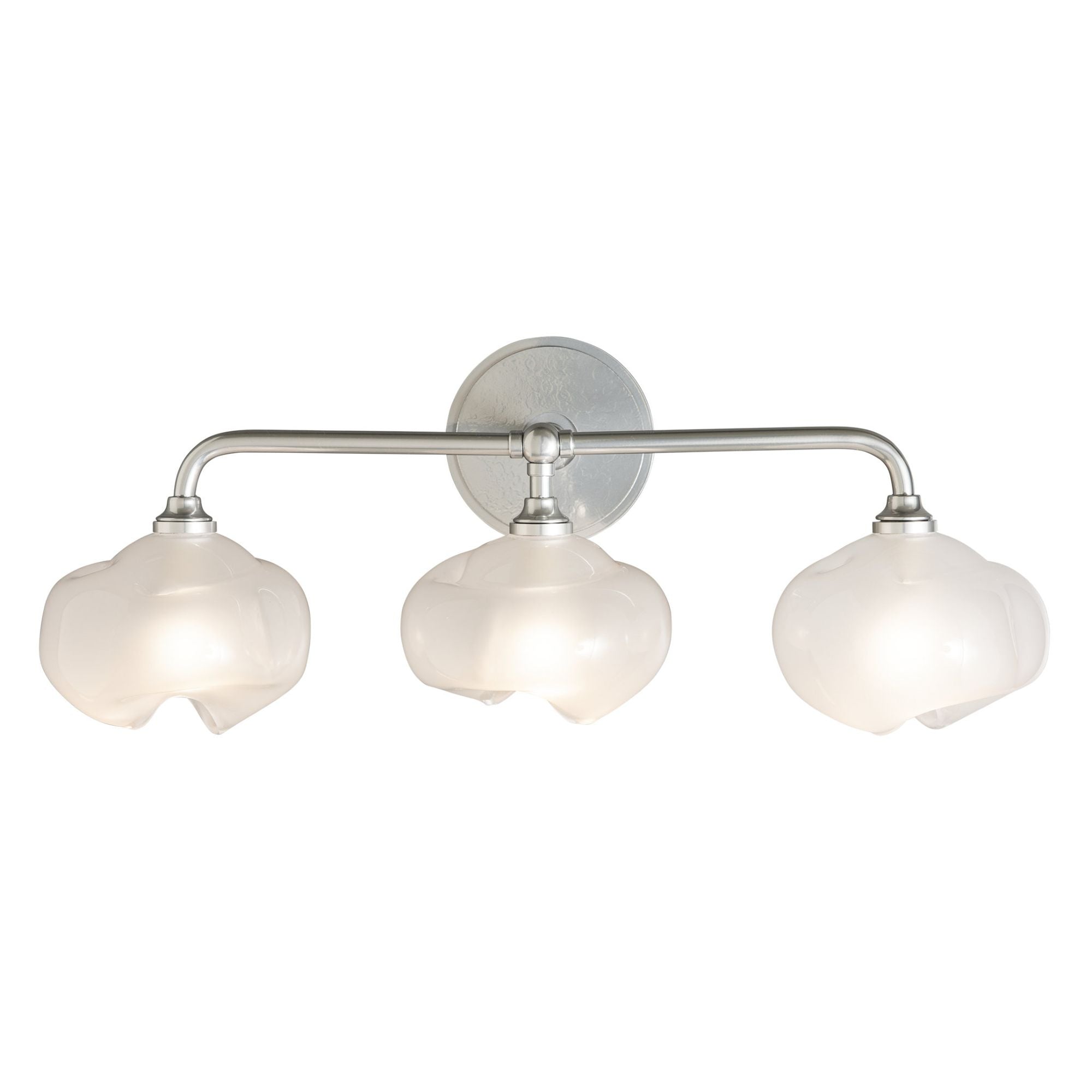 Ume 3-Light Curved Arm Bath Sconce 3-Light Sterling Accent Frosted Glass (FD) in Sterling